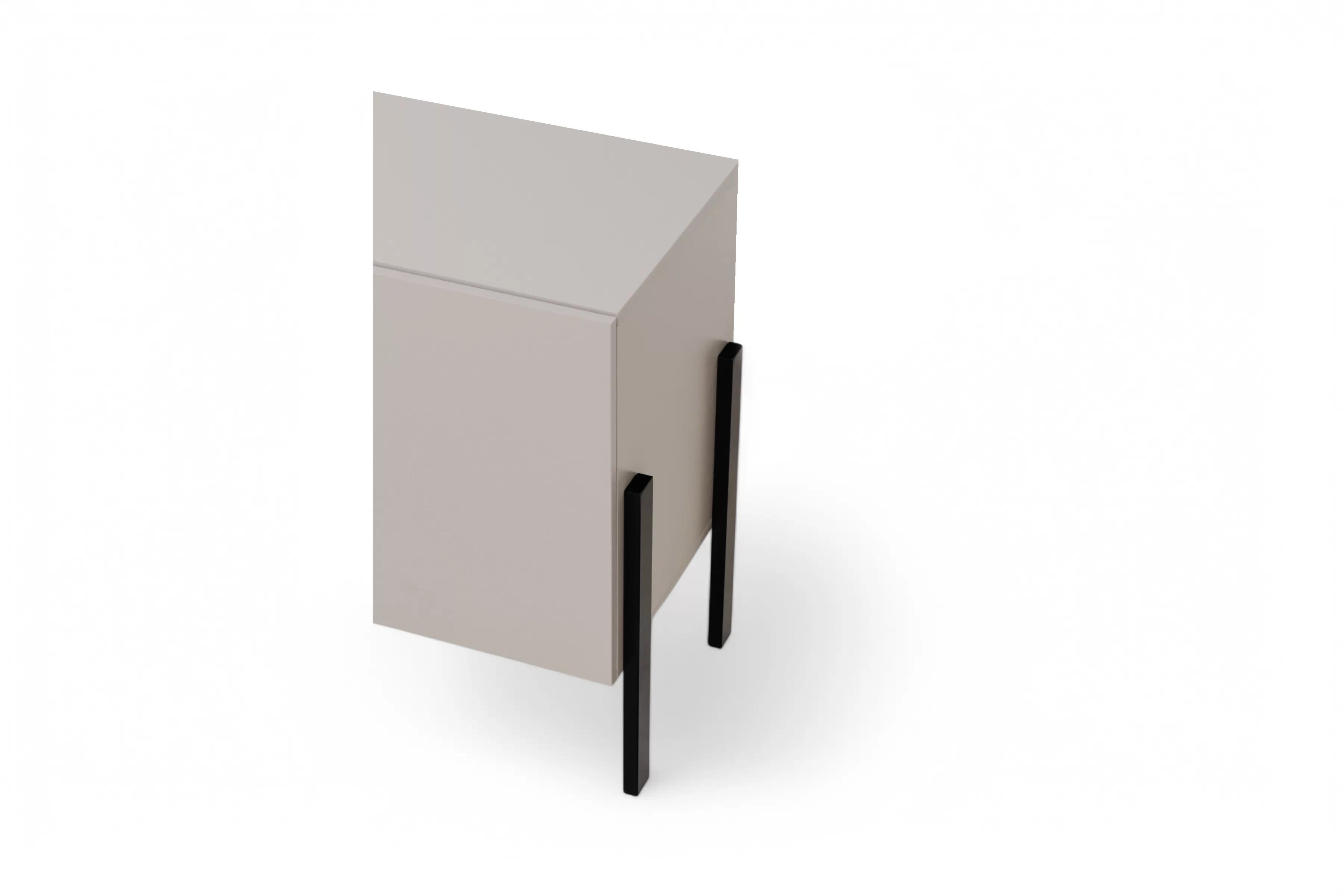 TV stolek Jukon 204 cm - kašmír / černé nožky skříňka RTV Wezilo 204 cm - kašmír / černé nožičky