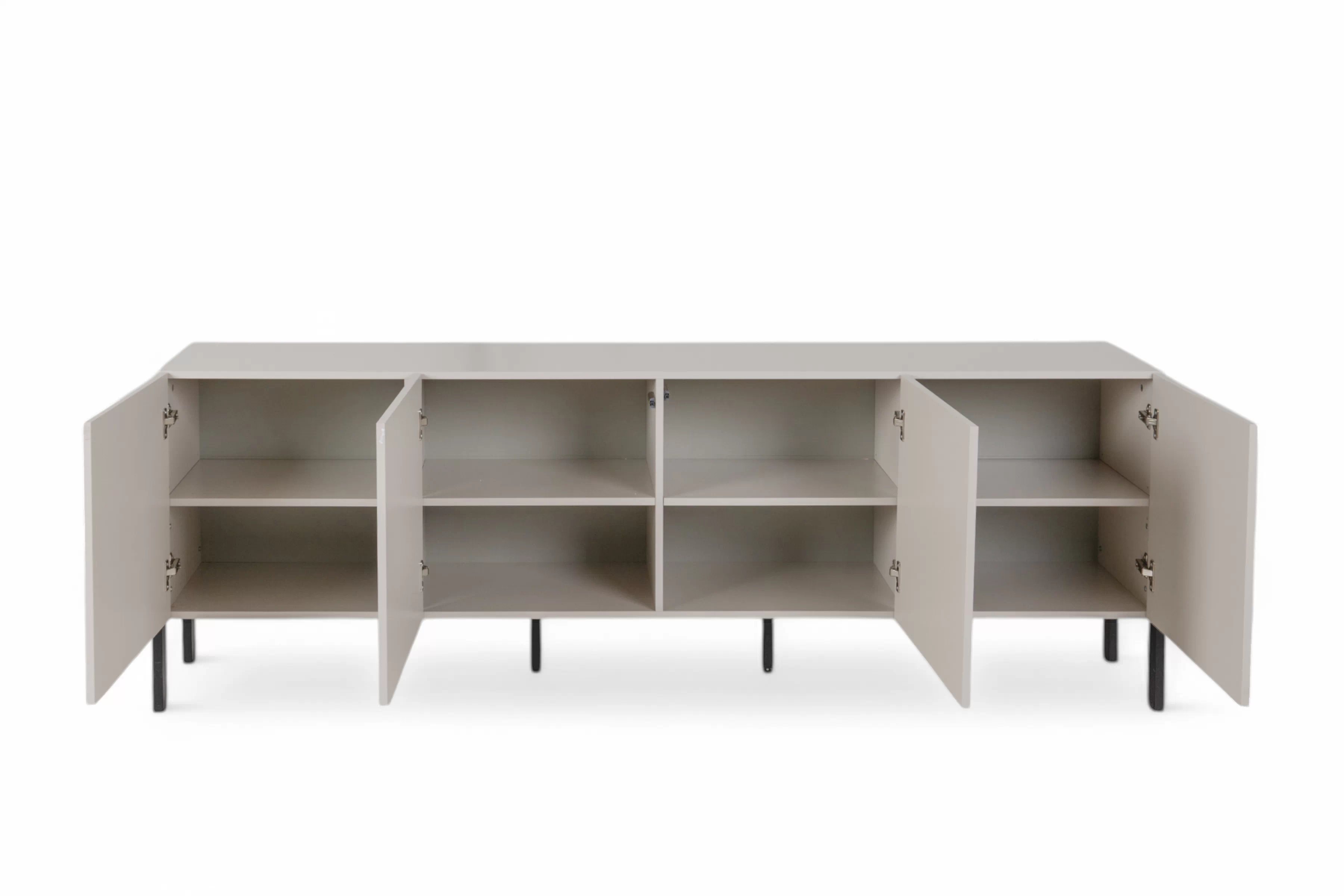 TV stolek Jukon 204 cm - kašmír / černé nožky skříňka RTV Wezilo 204 cm - kašmír / černé nožičky