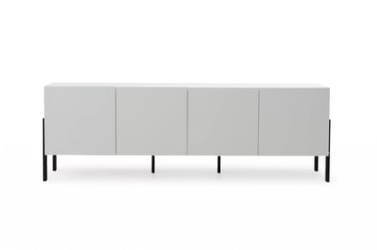 TV stolek Wezilo 204 cm se zásuvkami - bílý supermat / černé nožky skříňka RTV Wezilo se zásuvkami 204 cm - bílá supermat / černé nožičky