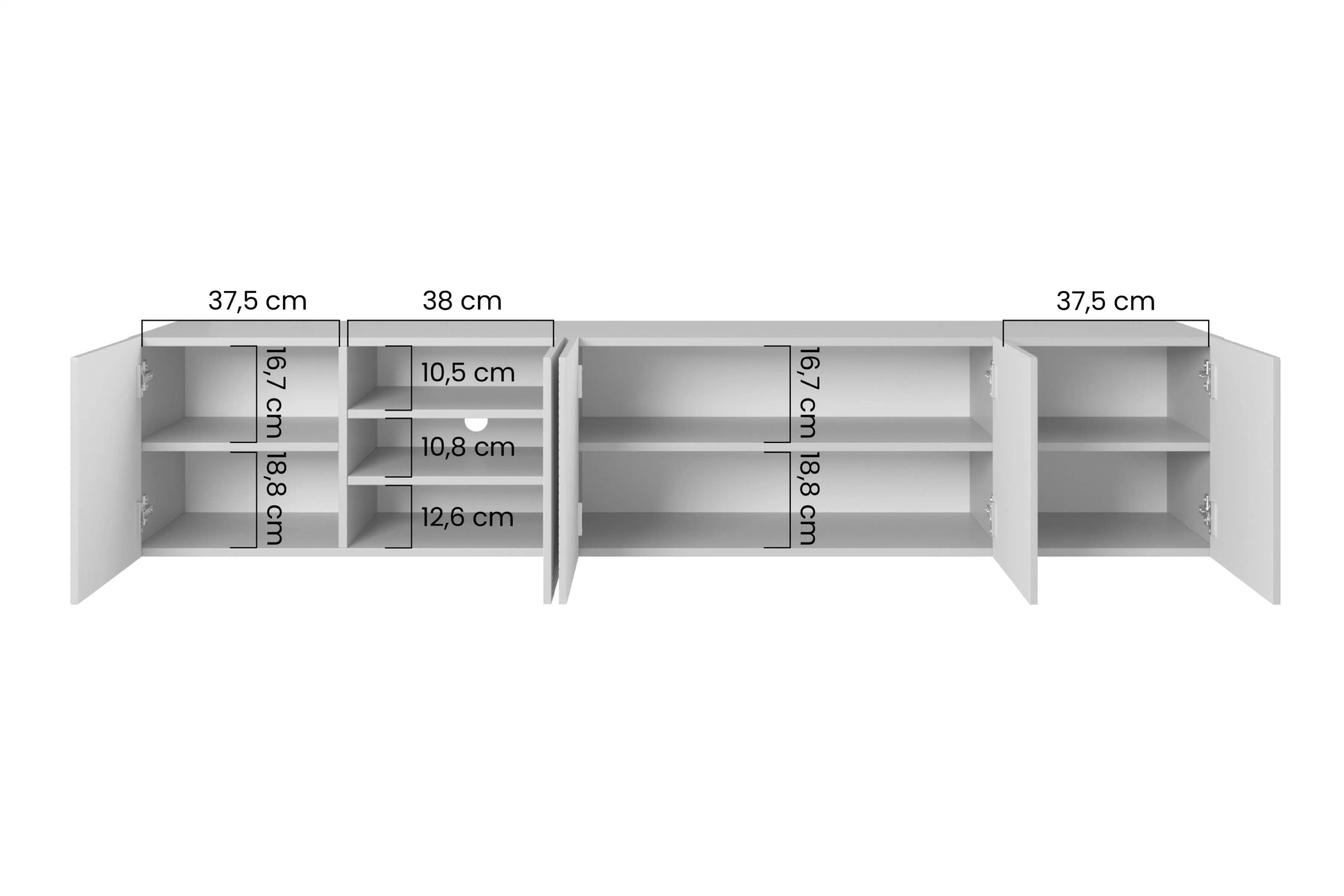 Závesná TV skrinka Asha 200 cm s ryhovaným čelom - artisan / čierny mat TV skrinka závesná Asha 200 cm s frézovaným frontom - artisan / Čierny mat