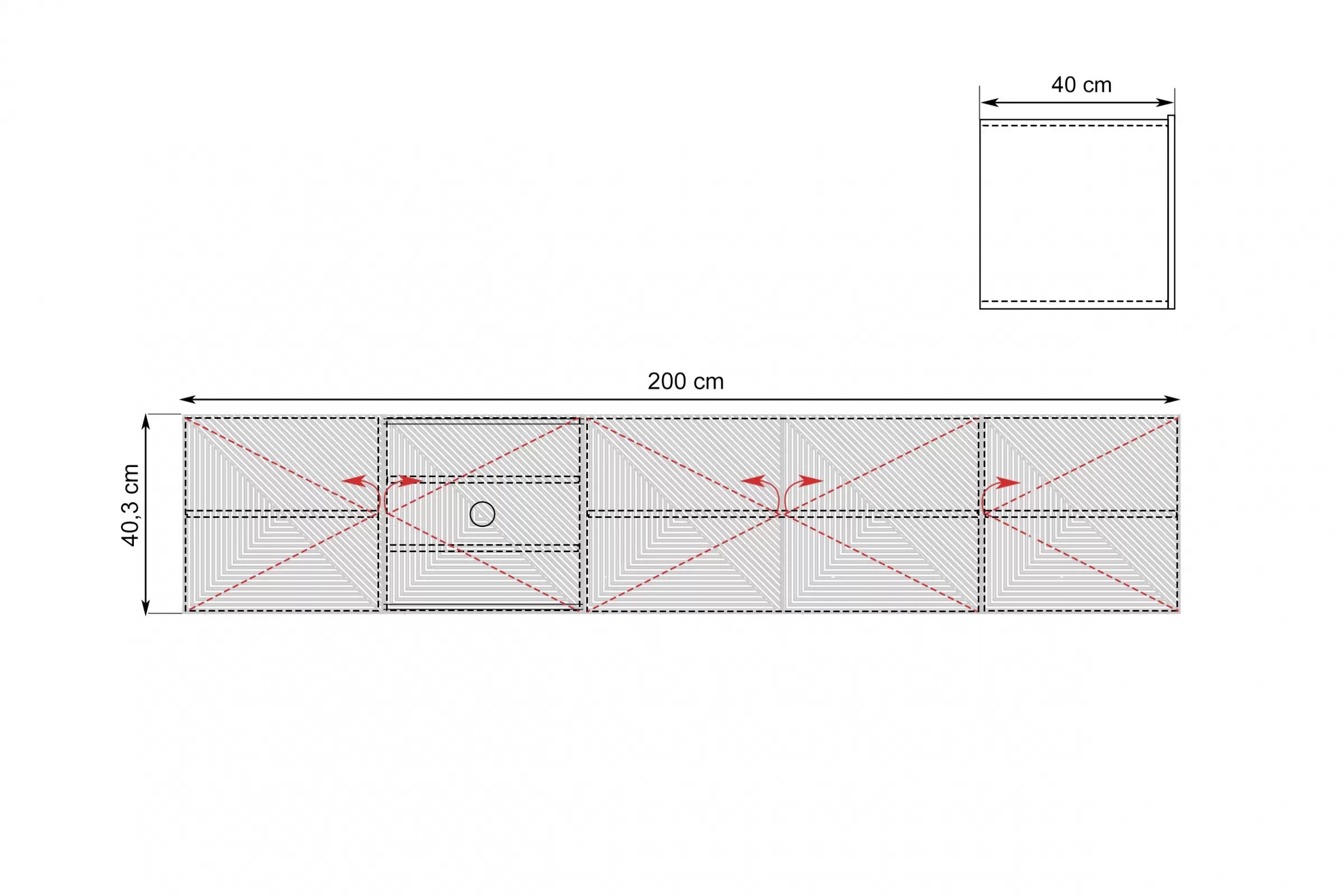 Závesná TV skrinka Asha 200 cm s ryhovaným čelom - čierny mat TV skrinka závesná Asha 200 cm s frézovaným frontom - Čierny mat