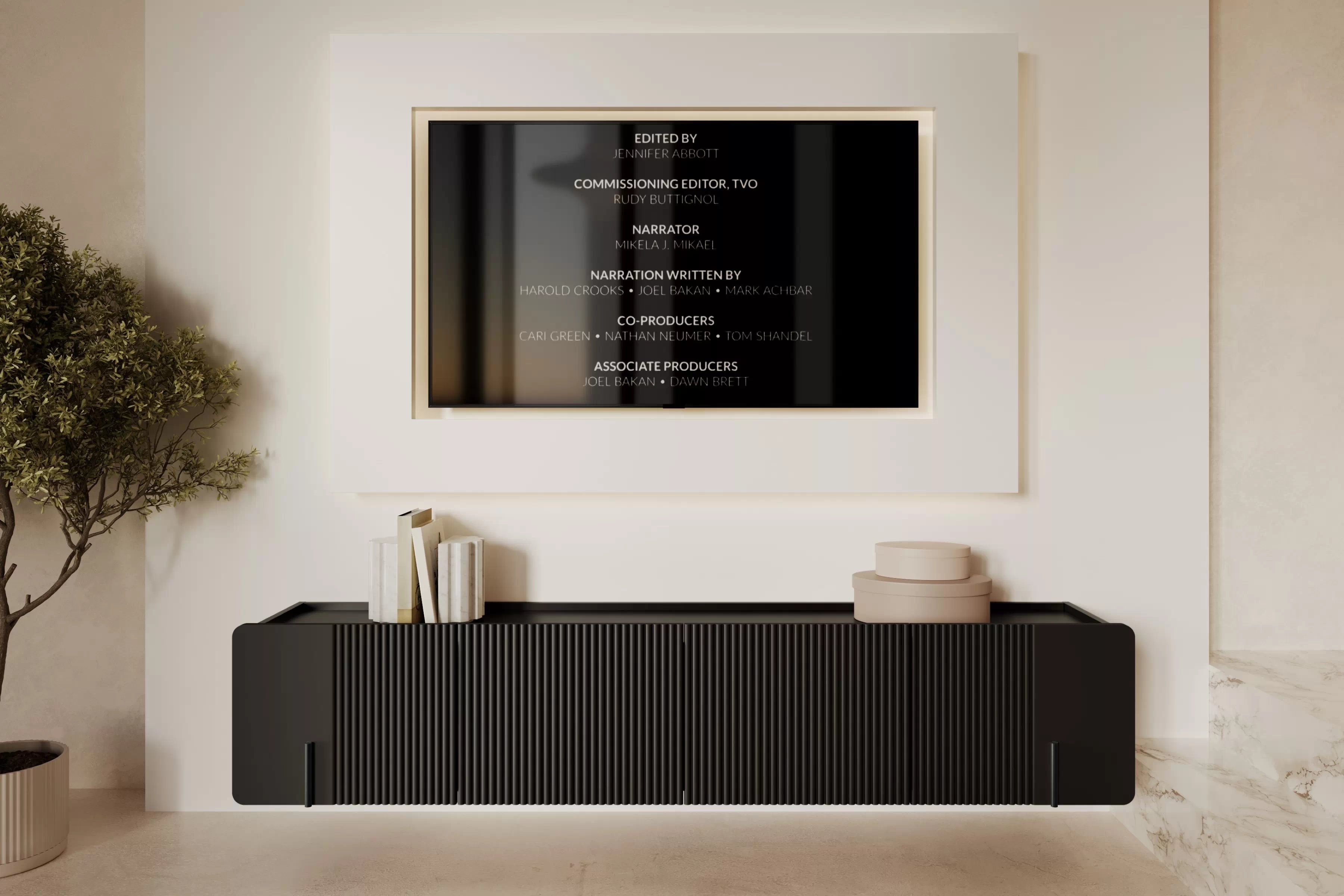 Závesná TV skrinka Malmi 200 cm - čierny mat / čierna TV skrinka závesná Malmi 200 cm - Čierny mat / Čierny