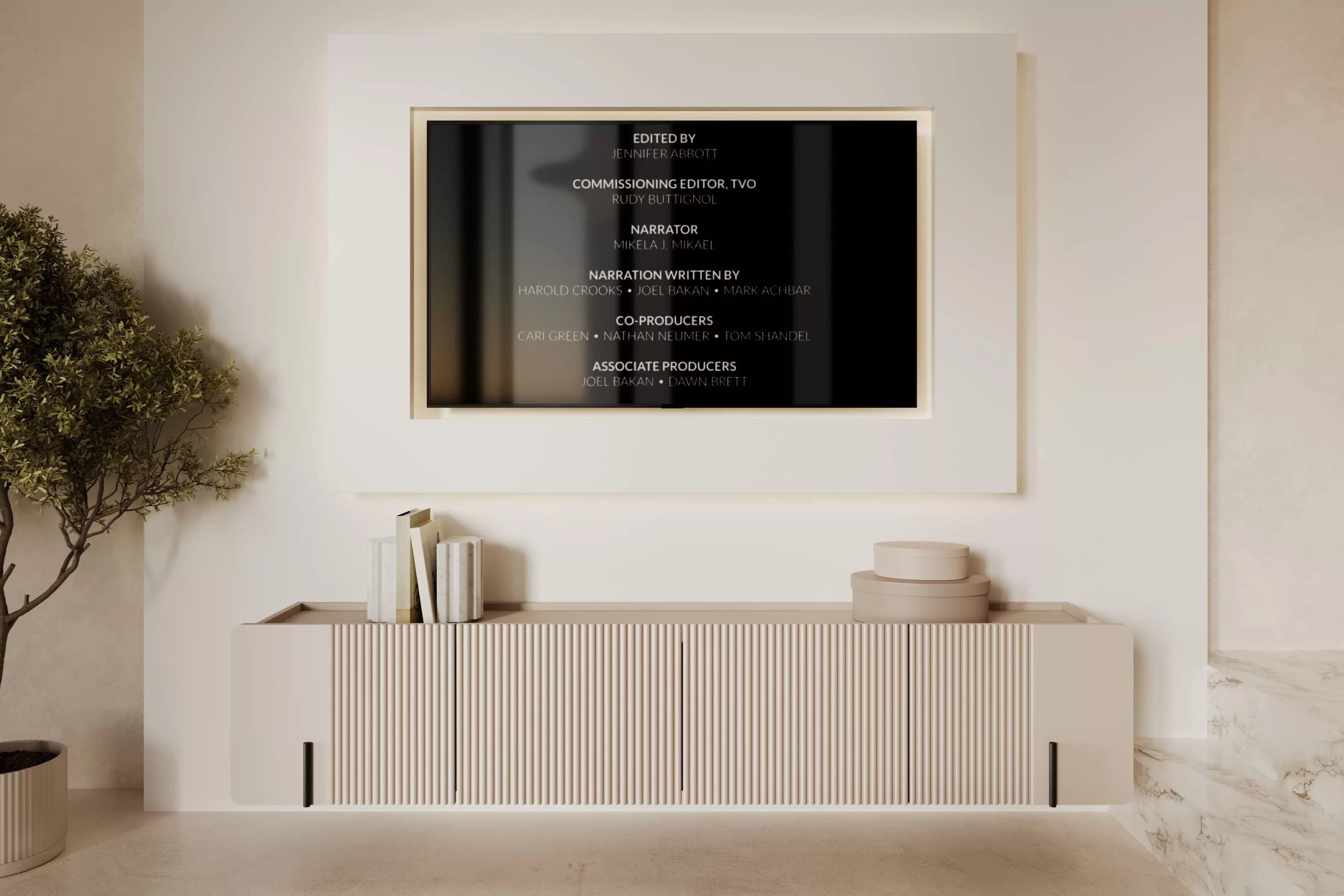 Závěsný TV stolek Malmi 200 cm - kašmírová / černá skříňka RTV závěsná Malmi 200 cm - kašmír / černá