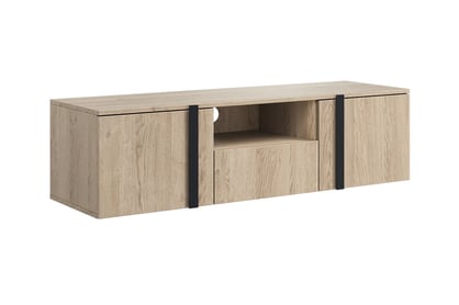 Závěsný TV stolek Verica 150 cm - dub piškotový / černé úchytky