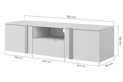 Závěsný TV stolek Verica 150 cm - dub piškotový / černé úchytky skříňka RTV závěsná Verica 150 cm z wneka i szuflada - dub biszkoptowy / černá Úchytky