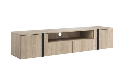 Závěsný TV stolek Verica 200 cm - dub piškotový / černé úchytky