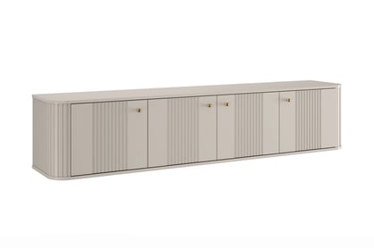 Závesný TV stolík Vespera 4D 187 cm - kašmírová / zlatá