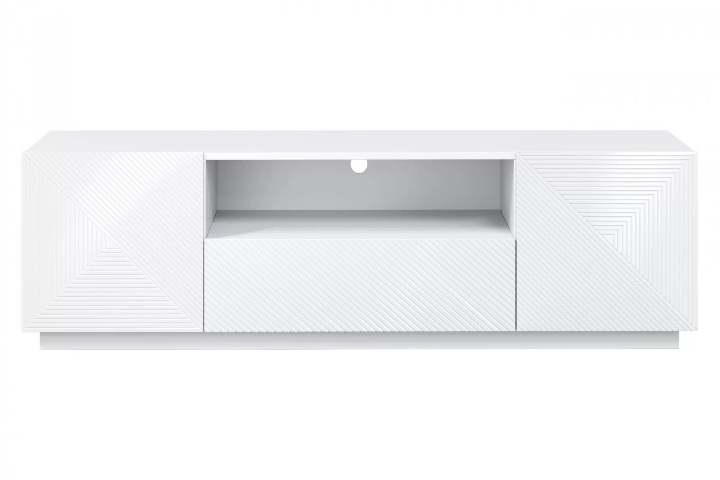 TV stolek Asha 167 cm - bílý lesk skříňka RTV z szuflada Asha 167 cm - bílý lesk