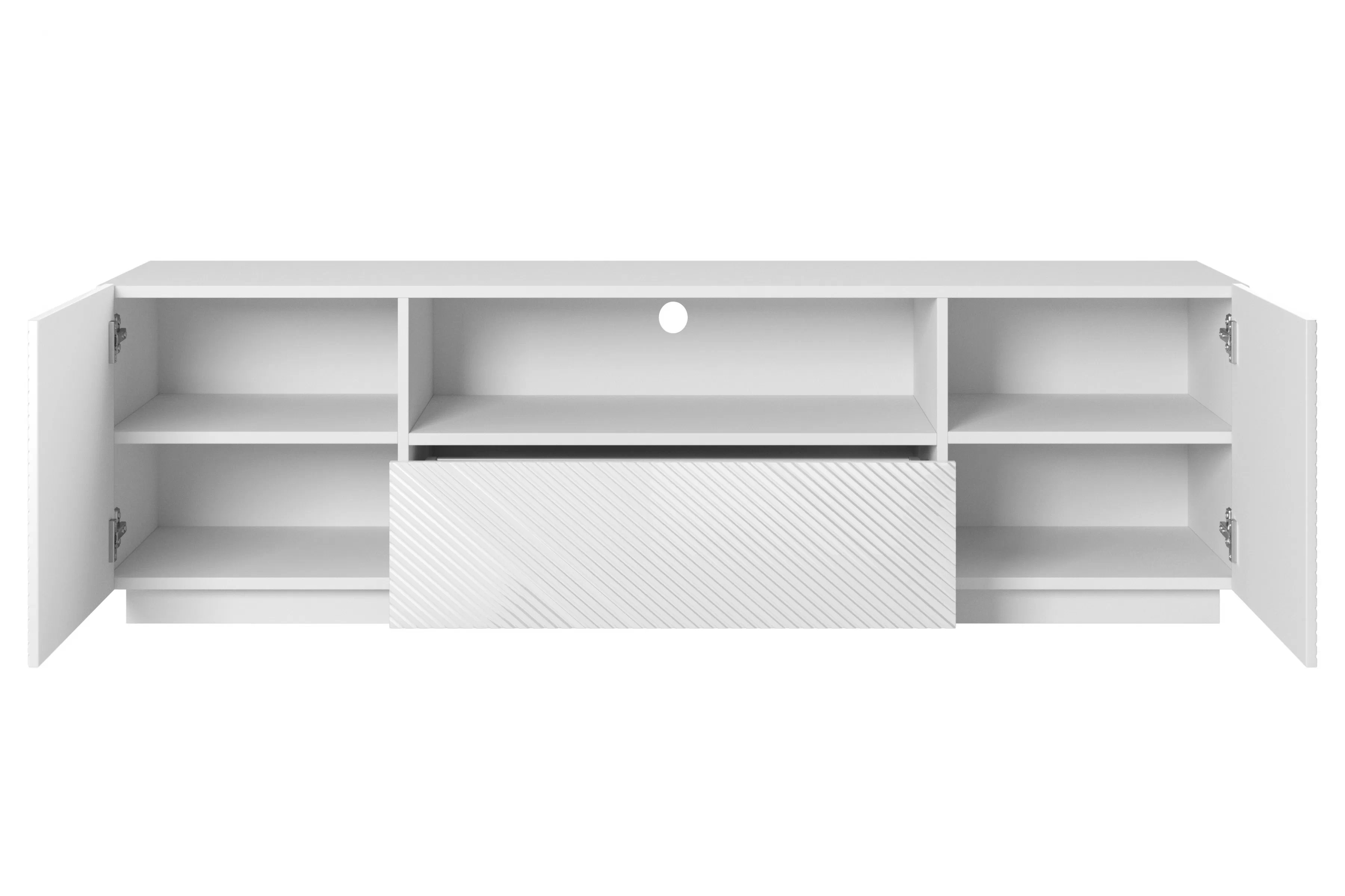 TV stolek Asha 167 cm - bílý lesk skříňka RTV z szuflada Asha 167 cm - bílý lesk