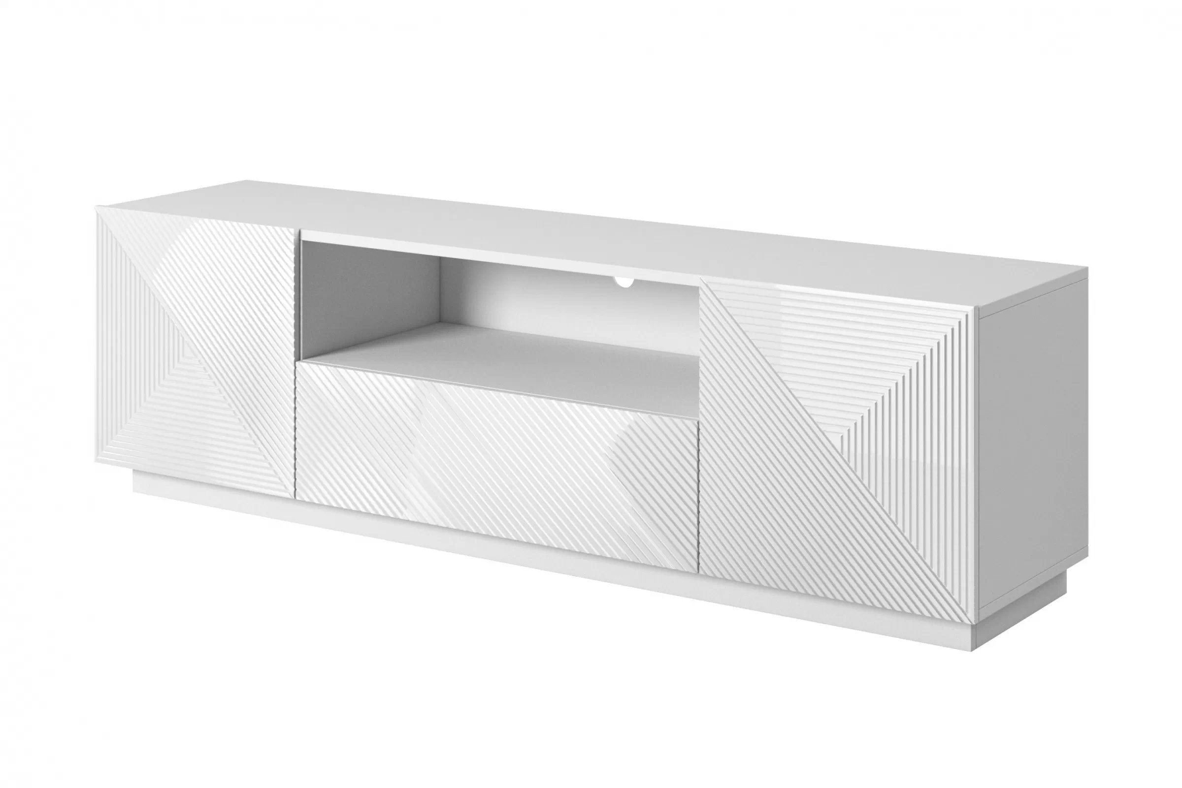 TV stolek Asha 167 cm - bílý lesk skříňka RTV z szuflada Asha 167 cm - bílý lesk