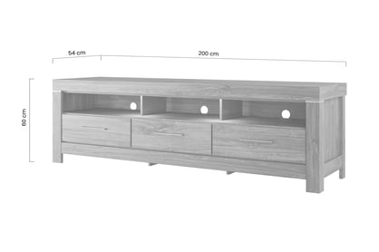 TV stolík German 200 cm - dub stirling TV skrinka so zásuvkami German 200 cm - Dub stirling