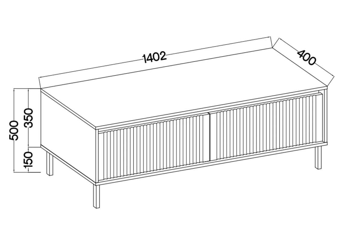 TV stolek Kasalia 2S - 140 cm - dub evoke Skříňka RTV se zásuvkami Kasalia 2S - 140 cm - dub evoke