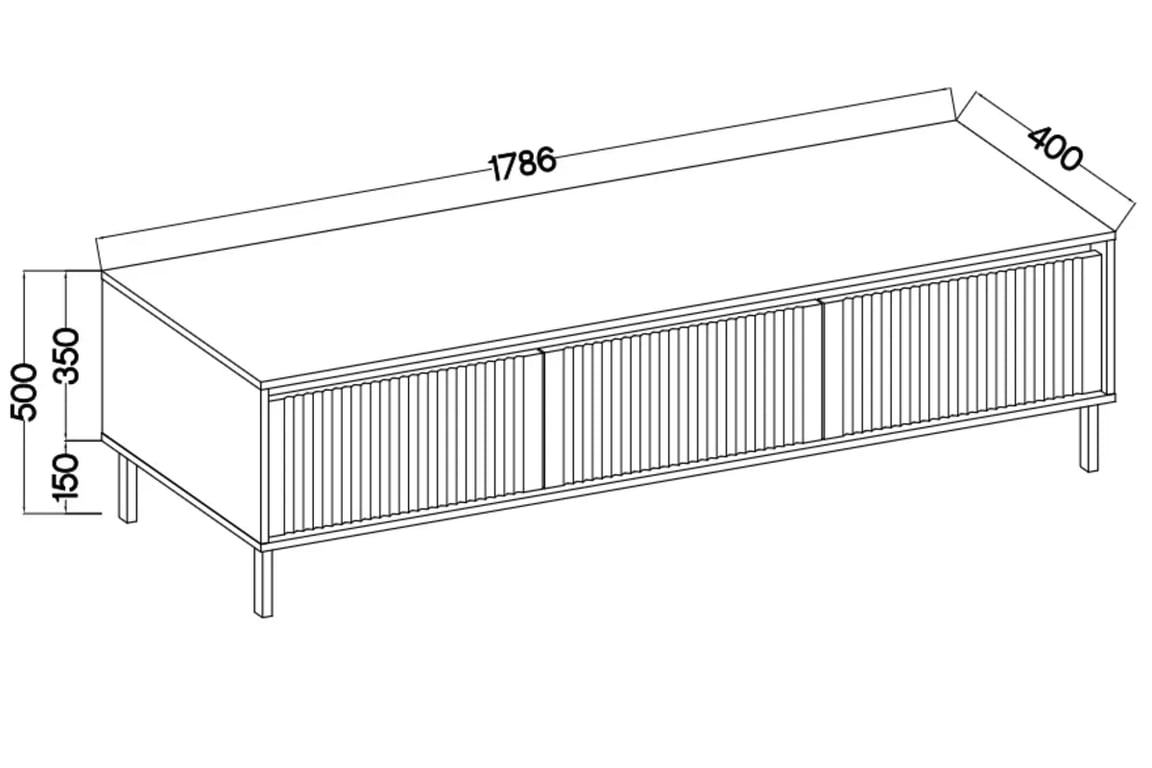 TV stolek Kasalia 3S - 179 cm - dub evoke Skříňka RTV se zásuvkami Kasalia 3S - 179 cm - dub evoke