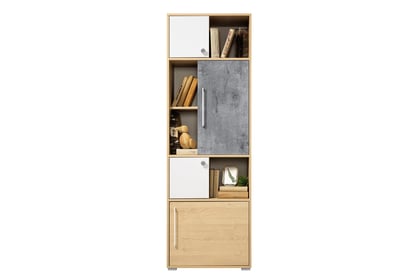 Regál Step ST4 60 cm s policami - dub biszkvitový / biely lux / betón