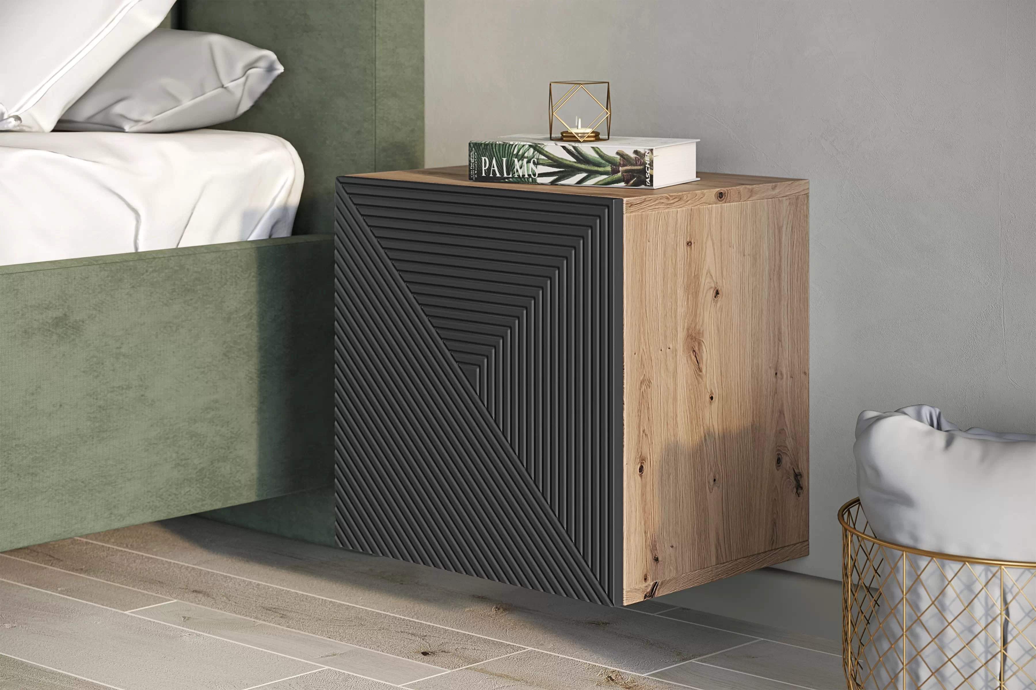 Závěsná skříňka Asha 40 cm - dub artisan / rivier stone mat Skříňka závěsná Asha 40 cm - artisan / rivier stone mat