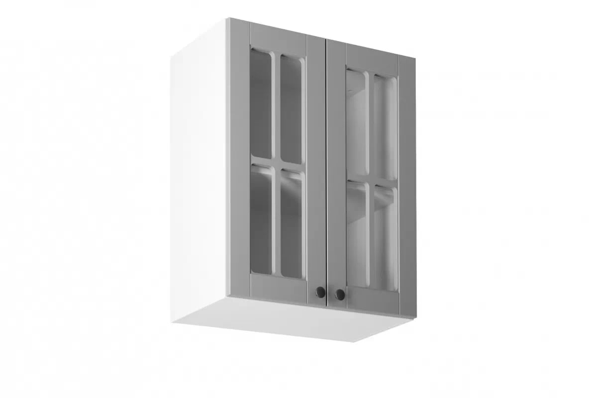 skříňka závěsná dvoudveřová z przeszkleniem Linea G60S - šedá grey Skříňka závěsná dvoudveřová z przeszkleniem Linea G60S - šedý grey 