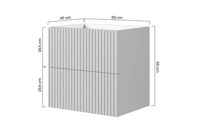 Koupelnová závěsná skříňka pod umyvadlo Nicole 60 cm - bílý mat Skříňka závěsná Nicole 60 cm pod umywalke - bílý mat