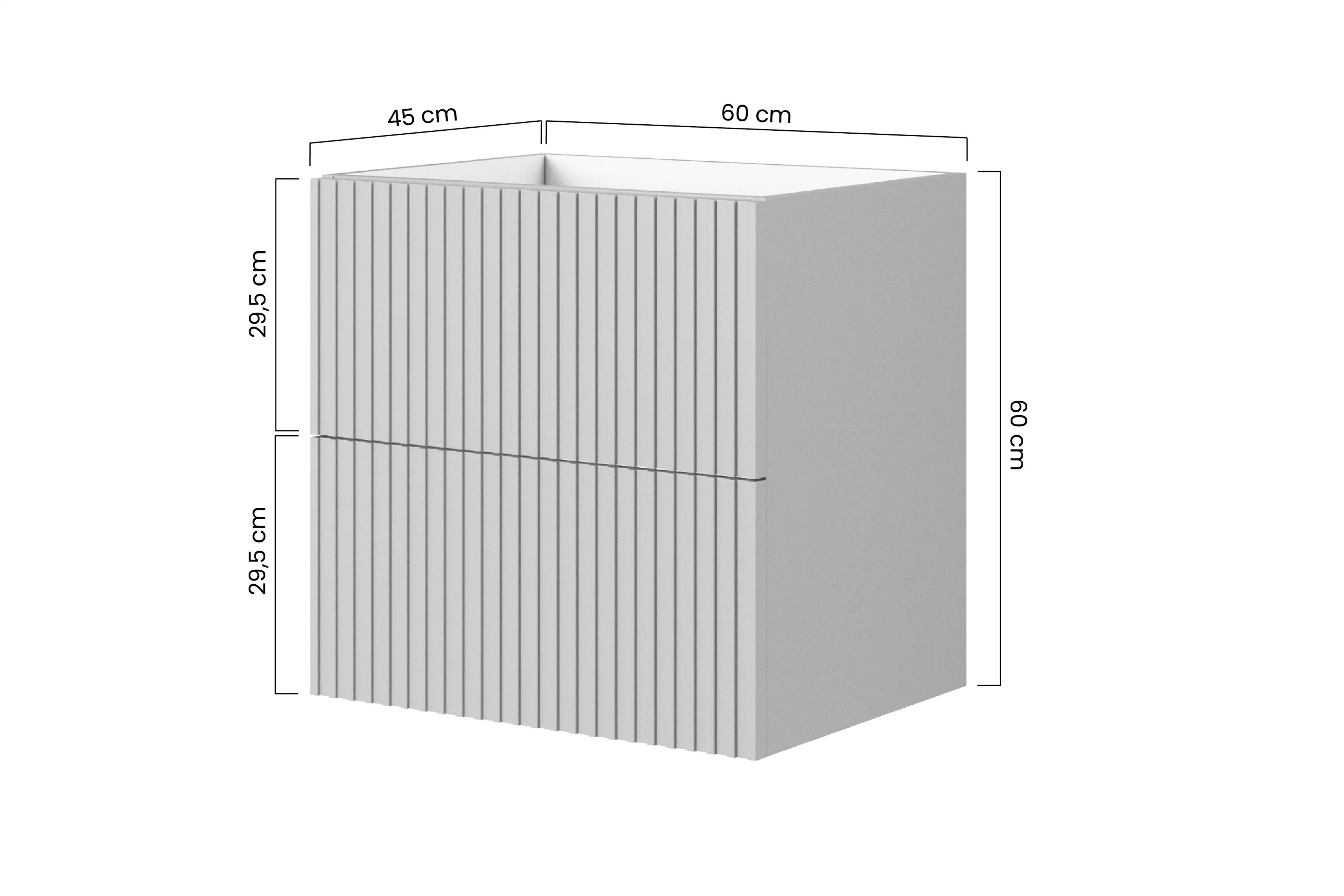 Koupelnová závěsná skříňka pod umyvadlo Nicole 60 cm - bílý mat Skříňka závěsná Nicole 60 cm pod umywalke - bílý mat