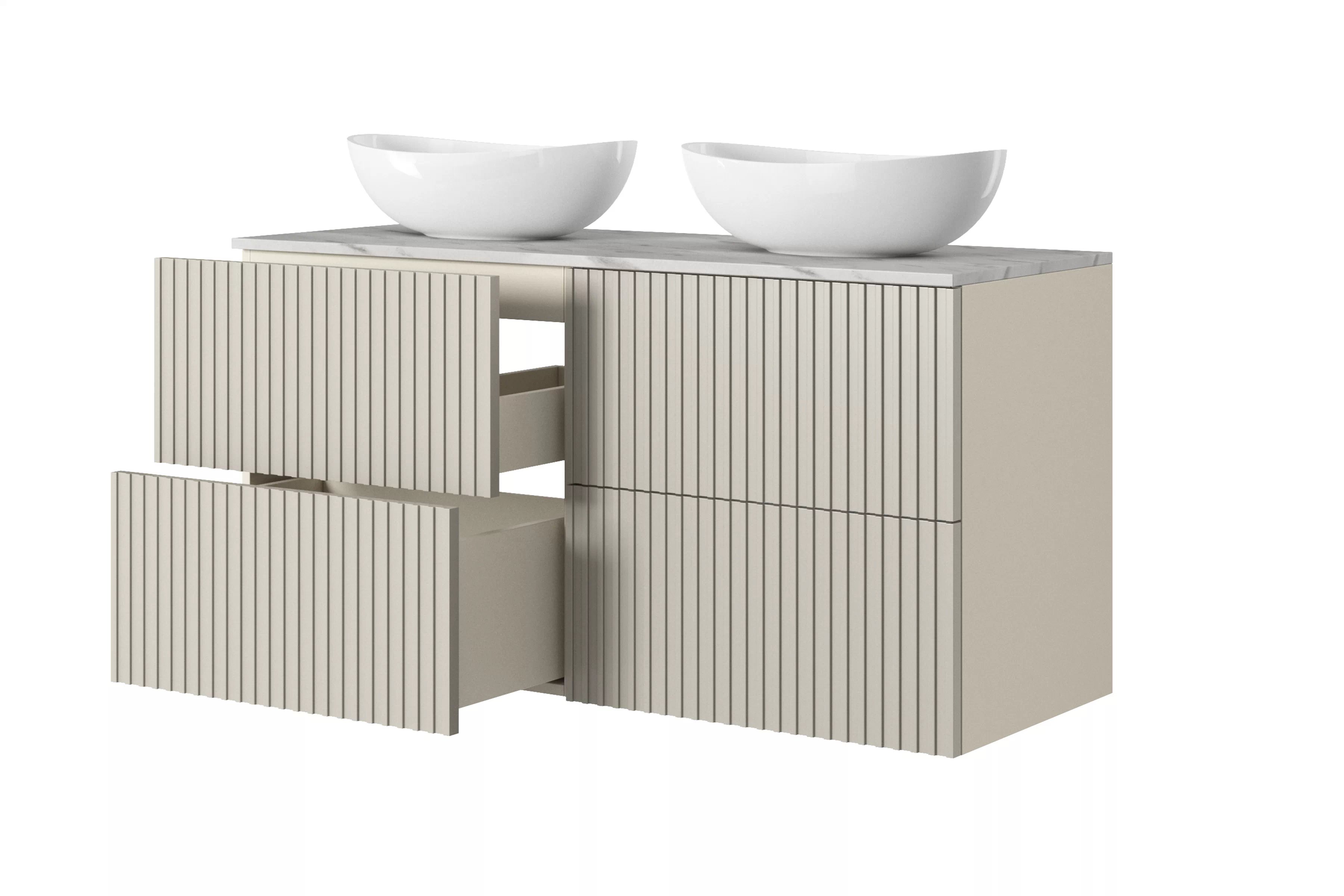 Závesná kúpeľňová skrinka pod umývadlo Nicole 60 cm - kašmírová Skrinka závesná Nicole 60 cm pod umywalke - kašmír