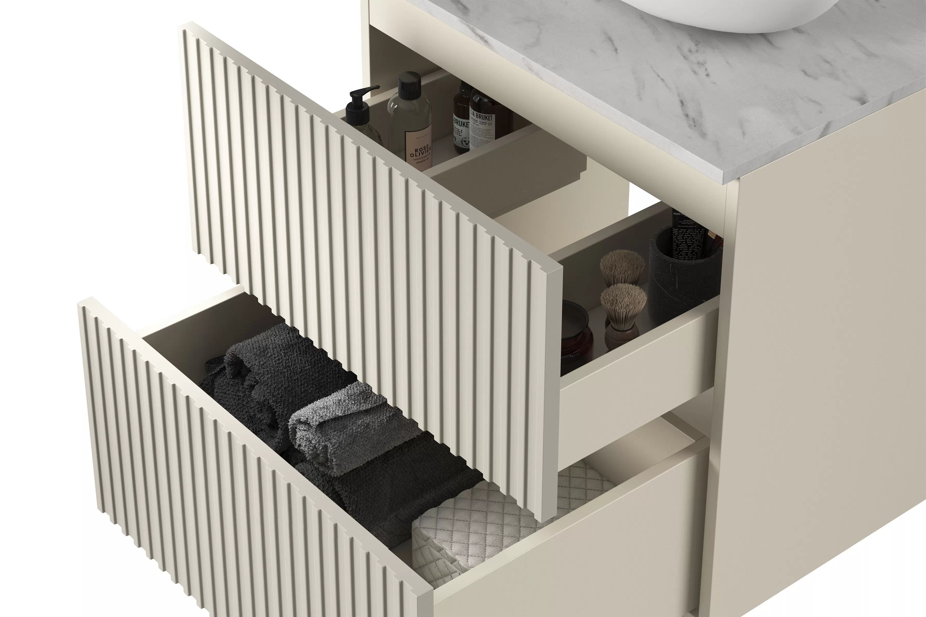 Závesná kúpeľňová skrinka pod umývadlo Nicole 60 cm - kašmírová Skrinka závesná Nicole 60 cm pod umywalke - kašmír