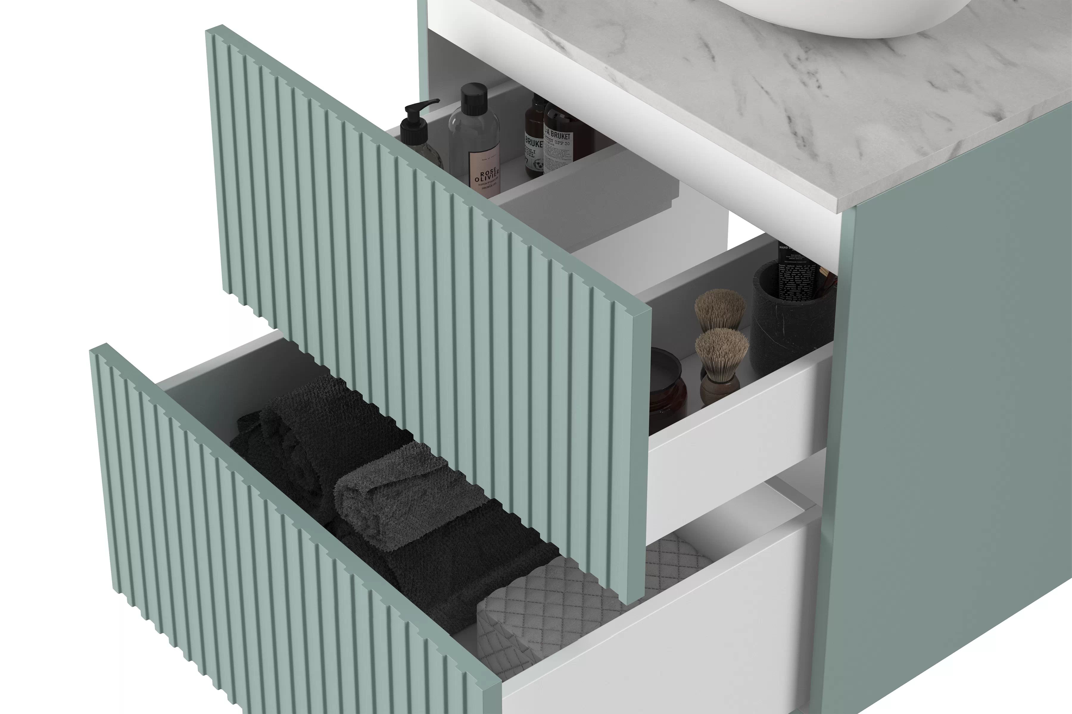 Kúpeľňová skrinka Nicole 60 cm závesná pod umývadlo - šalvia - Limitovaná ponuka Skrinka závesná Nicole 60 cm pod umywalke - szalwia