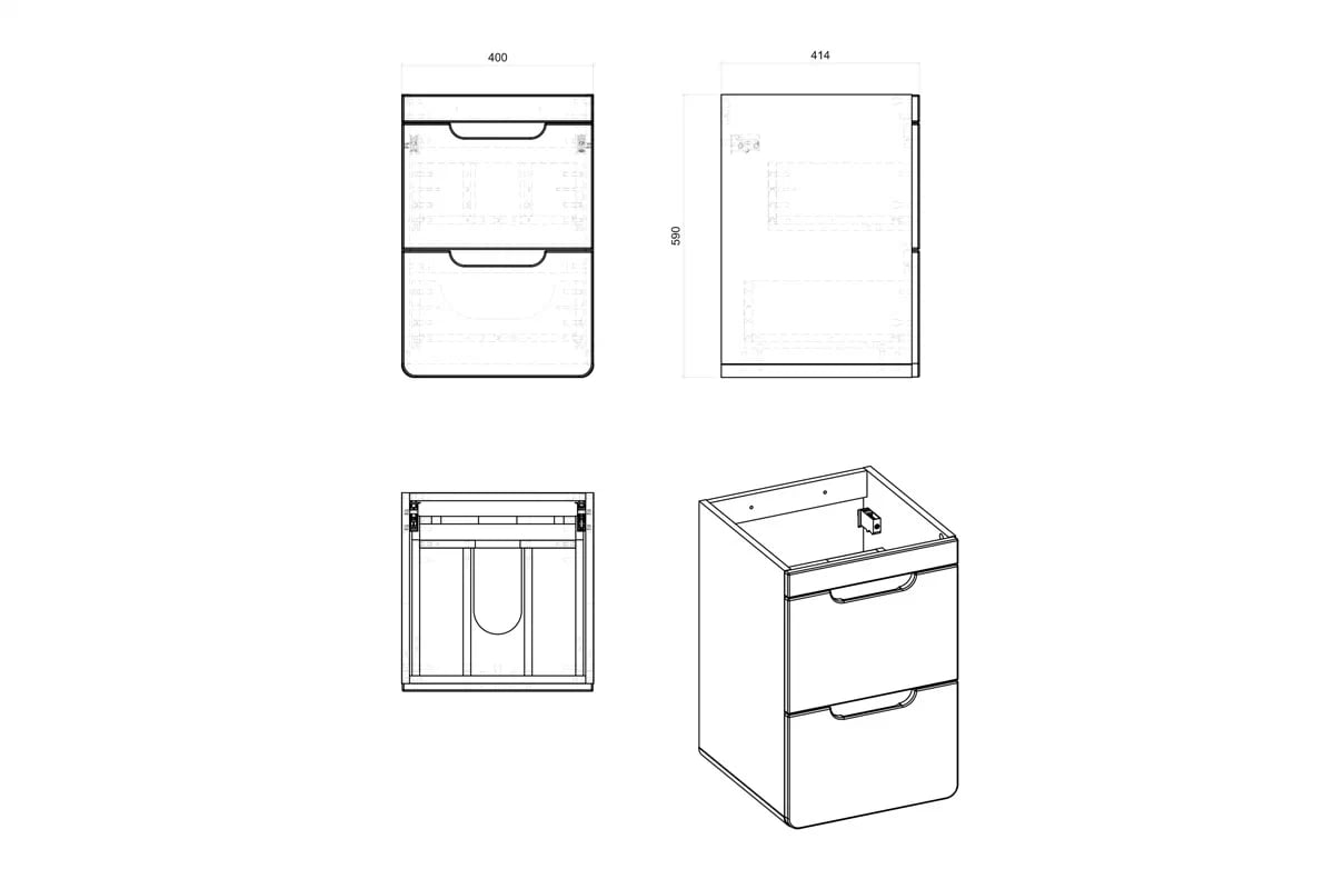 Závesná skrinka pod umývadlo 40 cm Aruba Cosmos 823 - Dub Artisan / čierny mat Skrinka do lazienki comad 