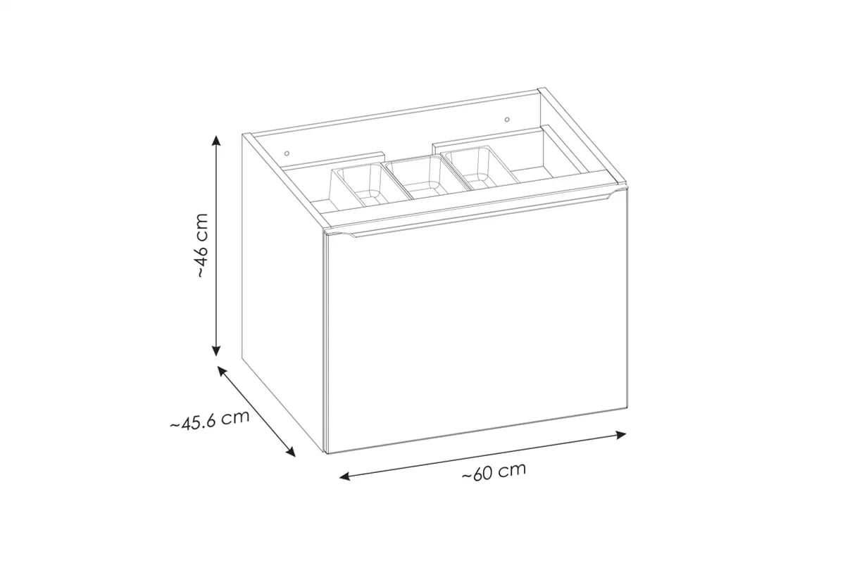 Závěsná skříňka pod umyvadlo Santa Fe Taupe 60 cm - křemíková šedá Skříňka do lazienki comad 