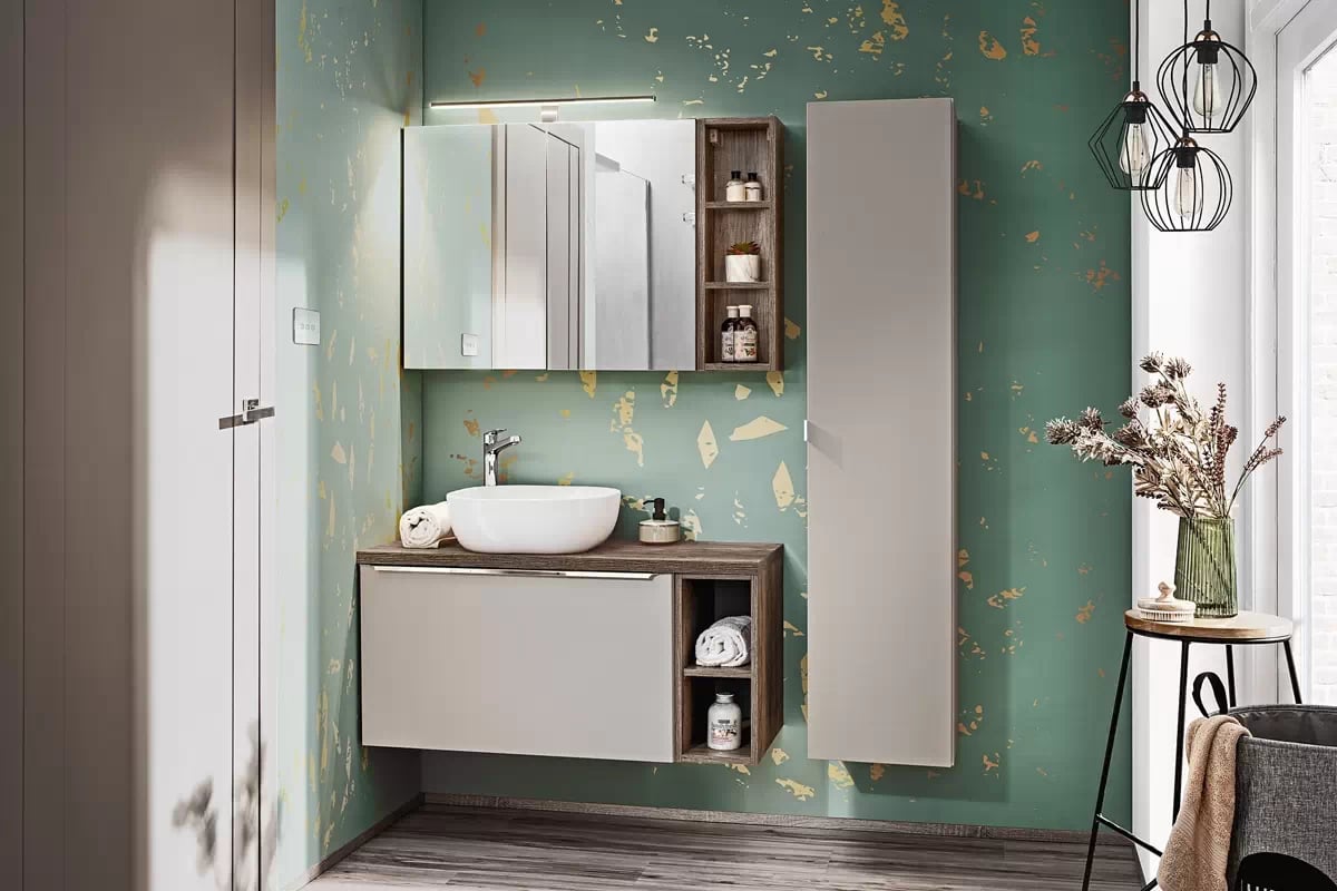 Závesná skrinka pod umývadlo Santa Fe Taupe 80 cm - kremíková šedá Nábytok kúpeľňové bogart 