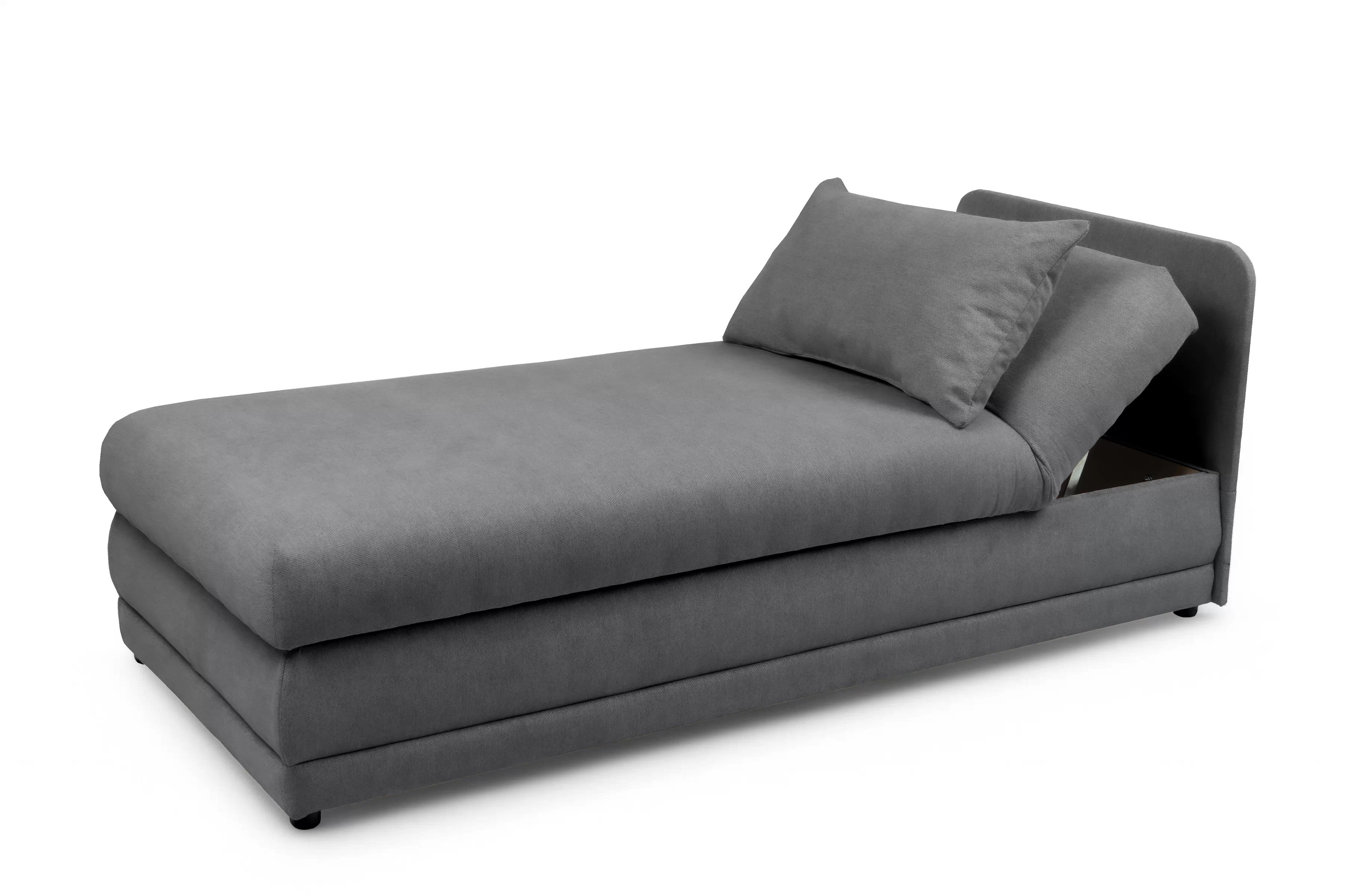 Válenda s úložným prostorem Kodil I - šedá Ado 1614 Gargoyle Válenda pro jednu osobu Kodil I s úložným prostorem - šedá plecionka Ado 1614 Gargoyle