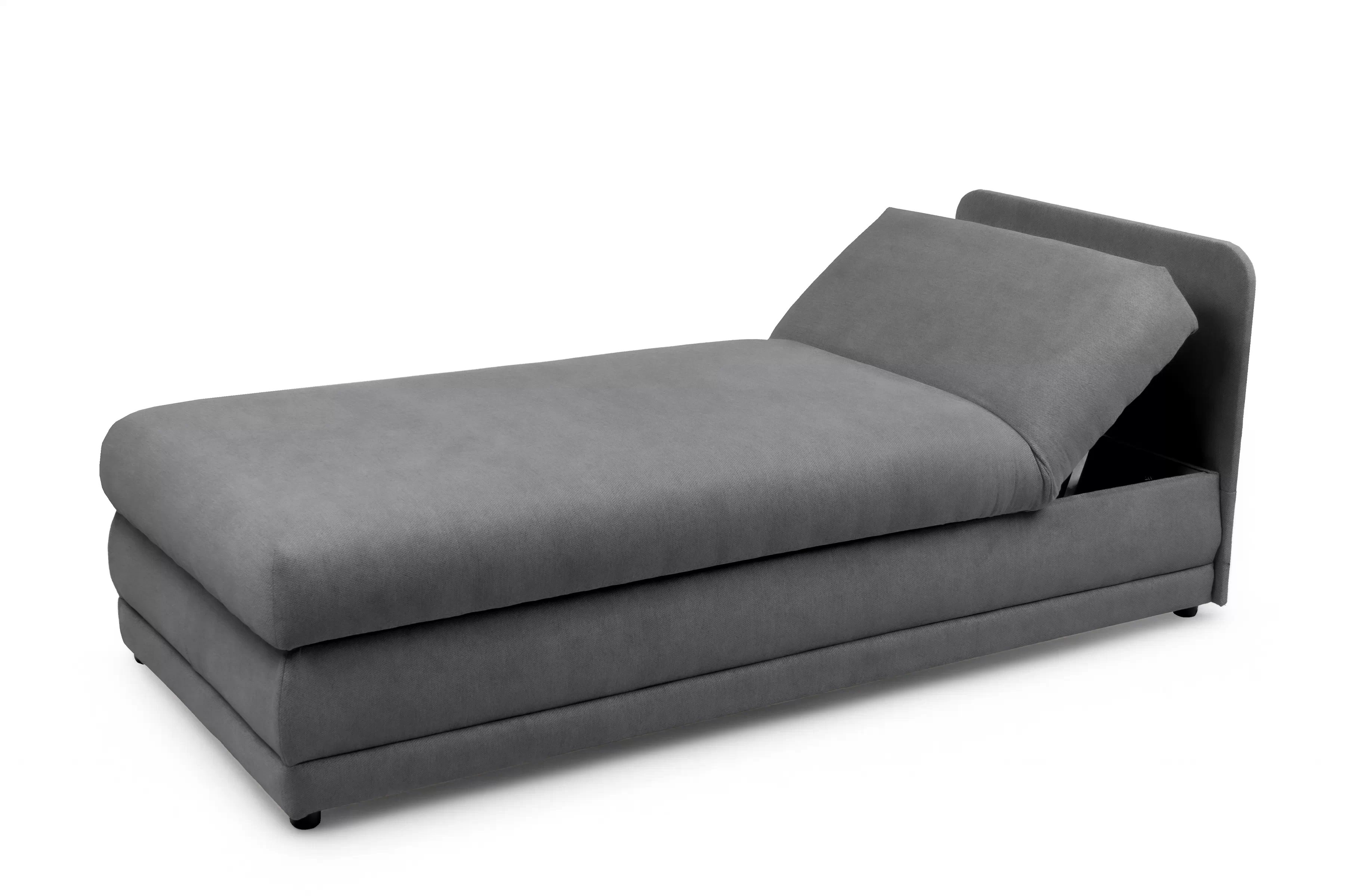 Válenda s úložným prostorem Kodil I - šedá Ado 1614 Gargoyle Válenda pro jednu osobu Kodil I s úložným prostorem - šedá plecionka Ado 1614 Gargoyle