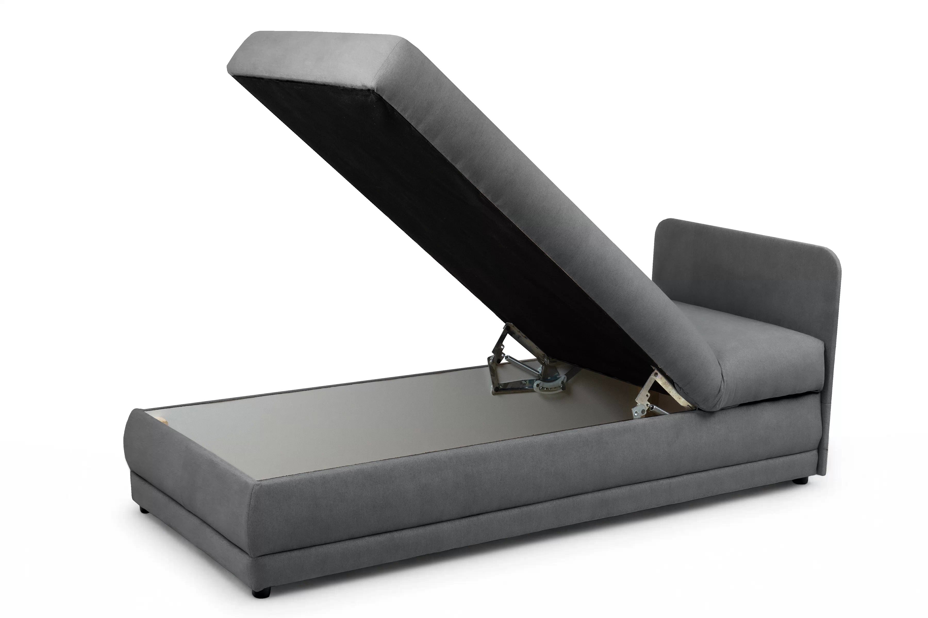 Válenda s úložným prostorem Kodil I - šedá Ado 1614 Gargoyle Válenda pro jednu osobu Kodil I s úložným prostorem - šedá plecionka Ado 1614 Gargoyle