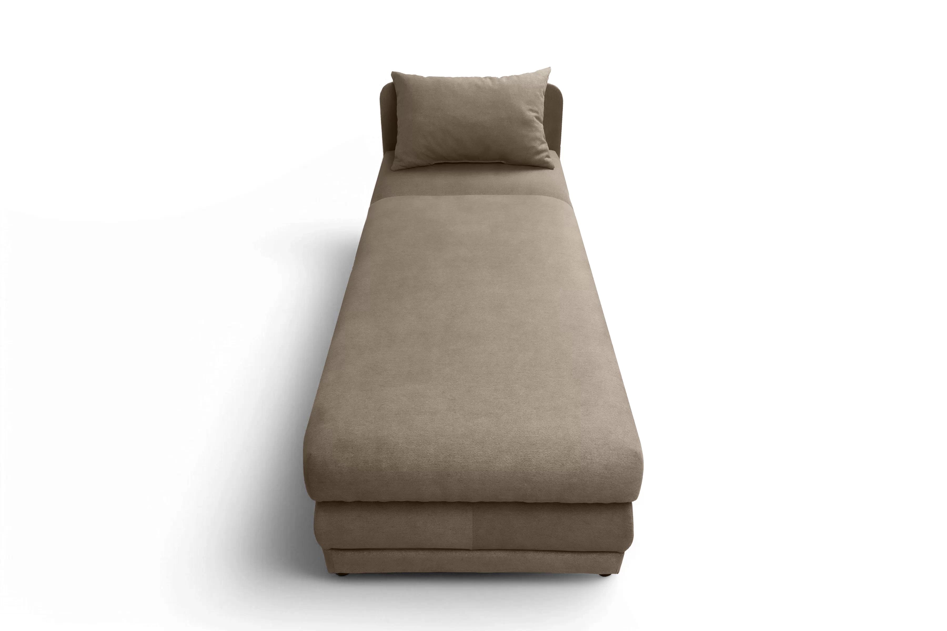 Válenda s úložným prostorem Kodil I - béžová Ado 1603 Vlašský ořech Válenda pro jednu osobu Kodil I s úložným prostorem- béžová plecionka Ado 1603 vlašský ořech