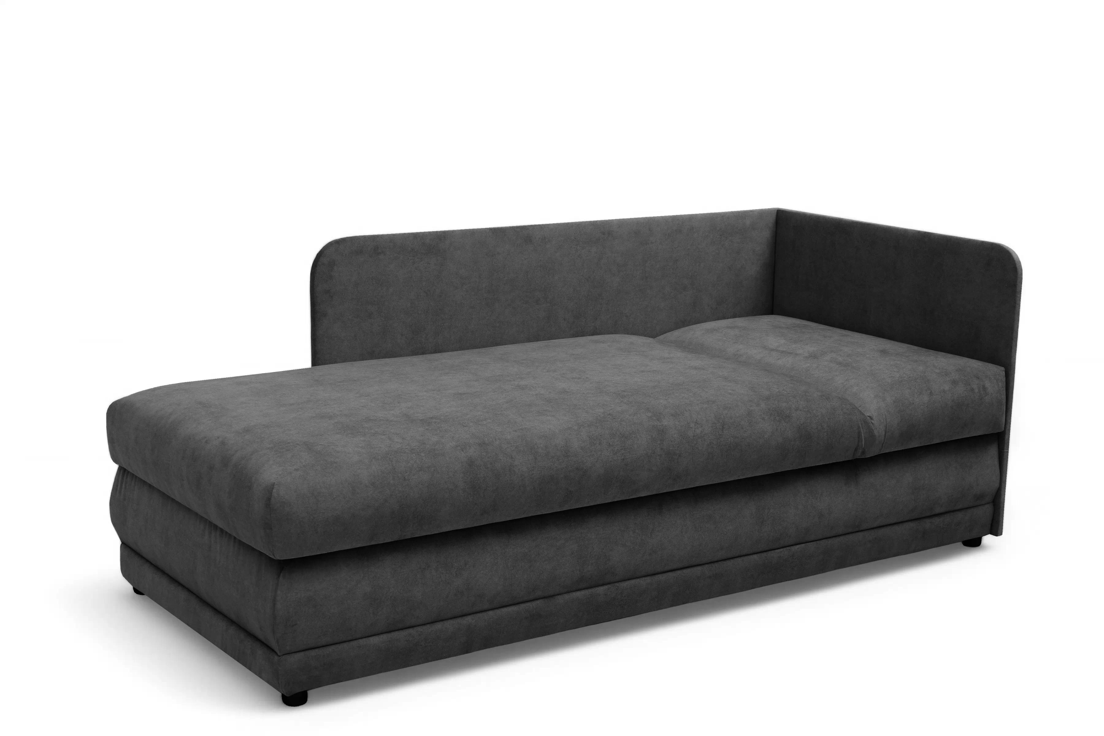 Válenda s úložným prostorem Kodil II levá - grafitová Zetta 305 Válenda pro jednu osobu Kodil II s úložným prostorem levá - grafitová welwet latwoczyszczacy Zetta 305