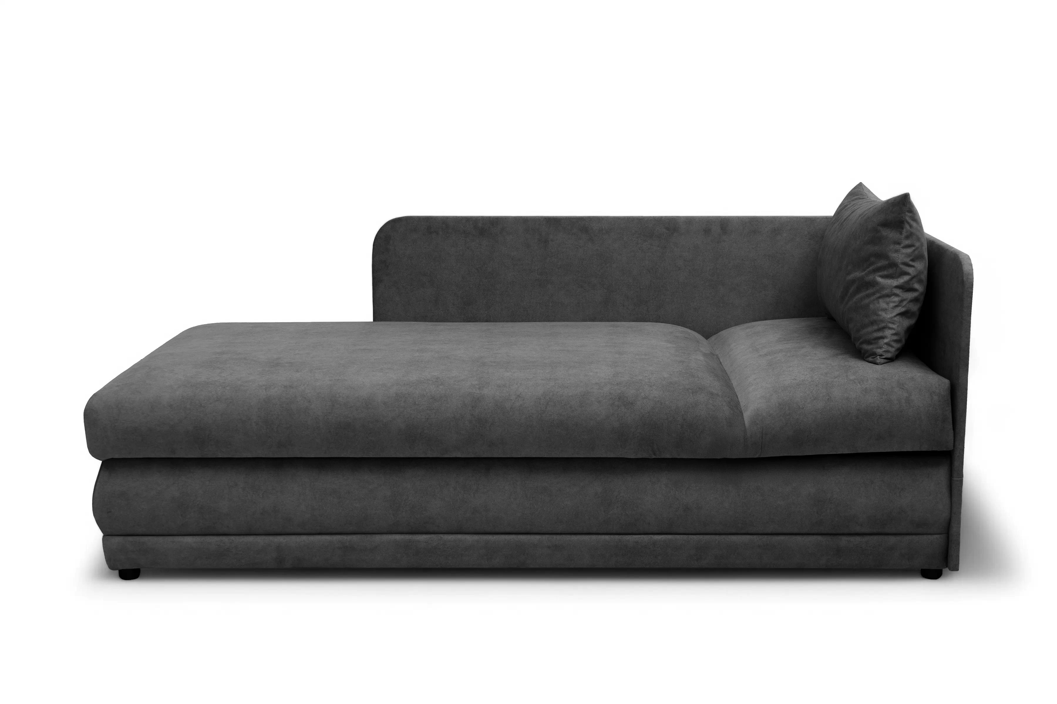 Válenda s úložným prostorem Kodil II levá - grafitová Zetta 305 Válenda pro jednu osobu Kodil II s úložným prostorem levá - grafitová welwet latwoczyszczacy Zetta 305