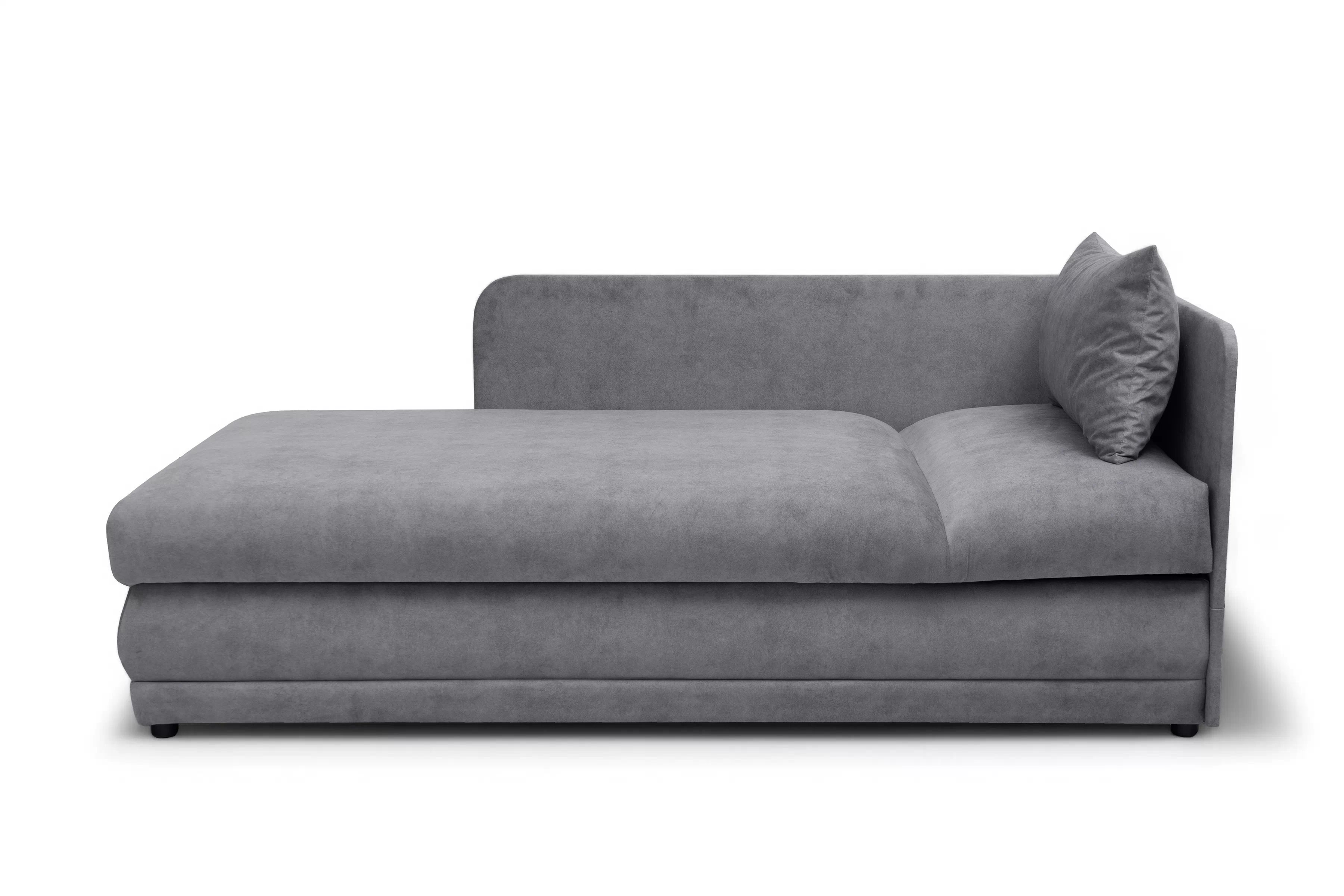 Válenda s úložným prostorem Kodil II levá - šedá Zetta 302 Válenda pro jednu osobu Kodil II s úložným prostorem levá - šedá welwet latwoczyszczacy Zetta 302