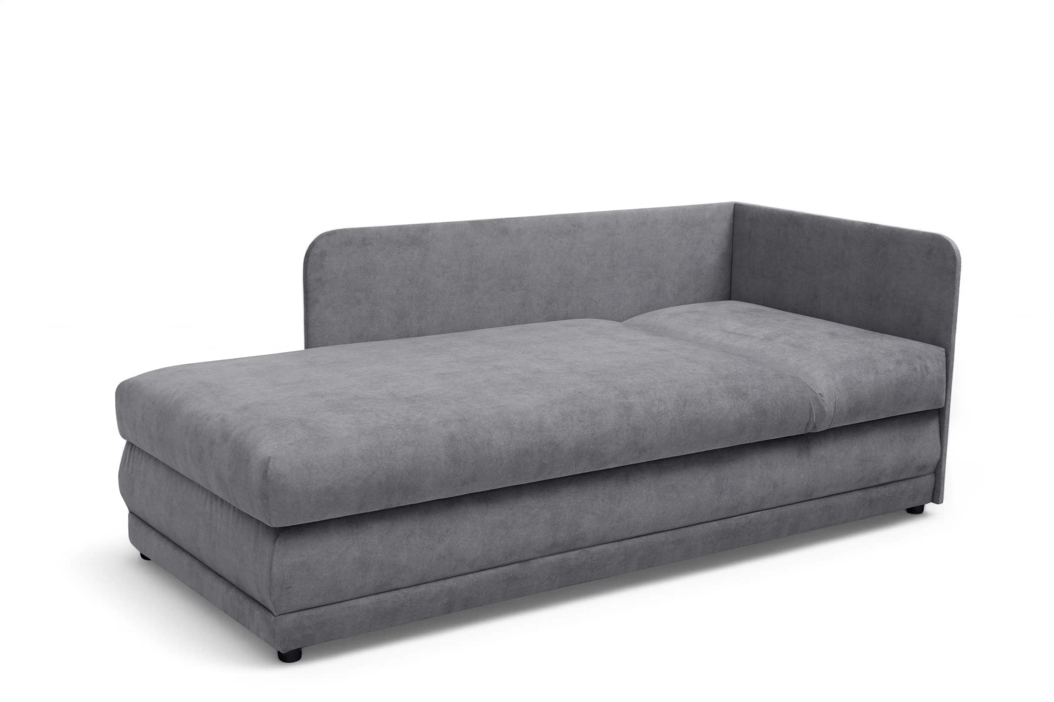 Válenda s úložným prostorem Kodil II levá - šedá Zetta 302 Válenda pro jednu osobu Kodil II s úložným prostorem levá - šedá welwet latwoczyszczacy Zetta 302