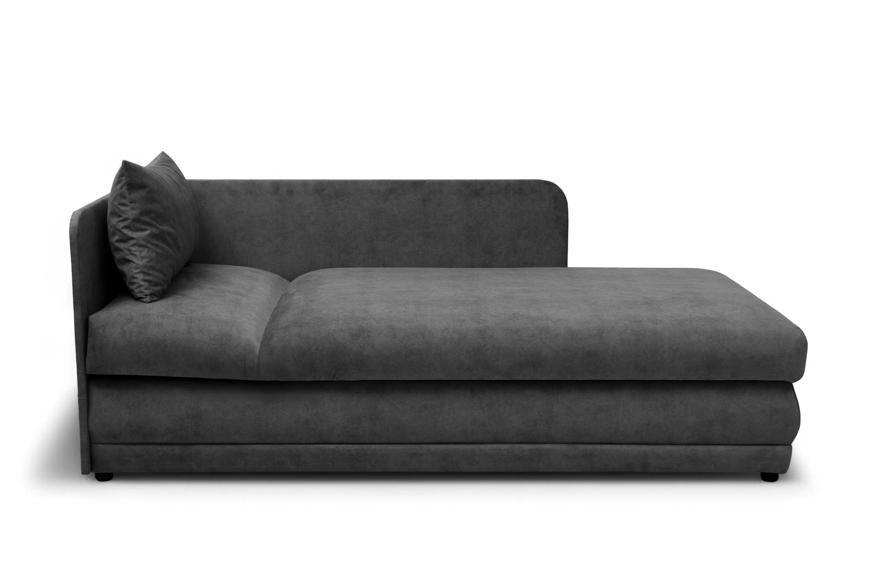 Válenda s úložným prostorem Kodil II pravá - grafitová Zetta 305 Válenda pro jednu osobu Kodil II s úložným prostorem pravá - grafitová welwet latwoczyszczacy Zetta 305 