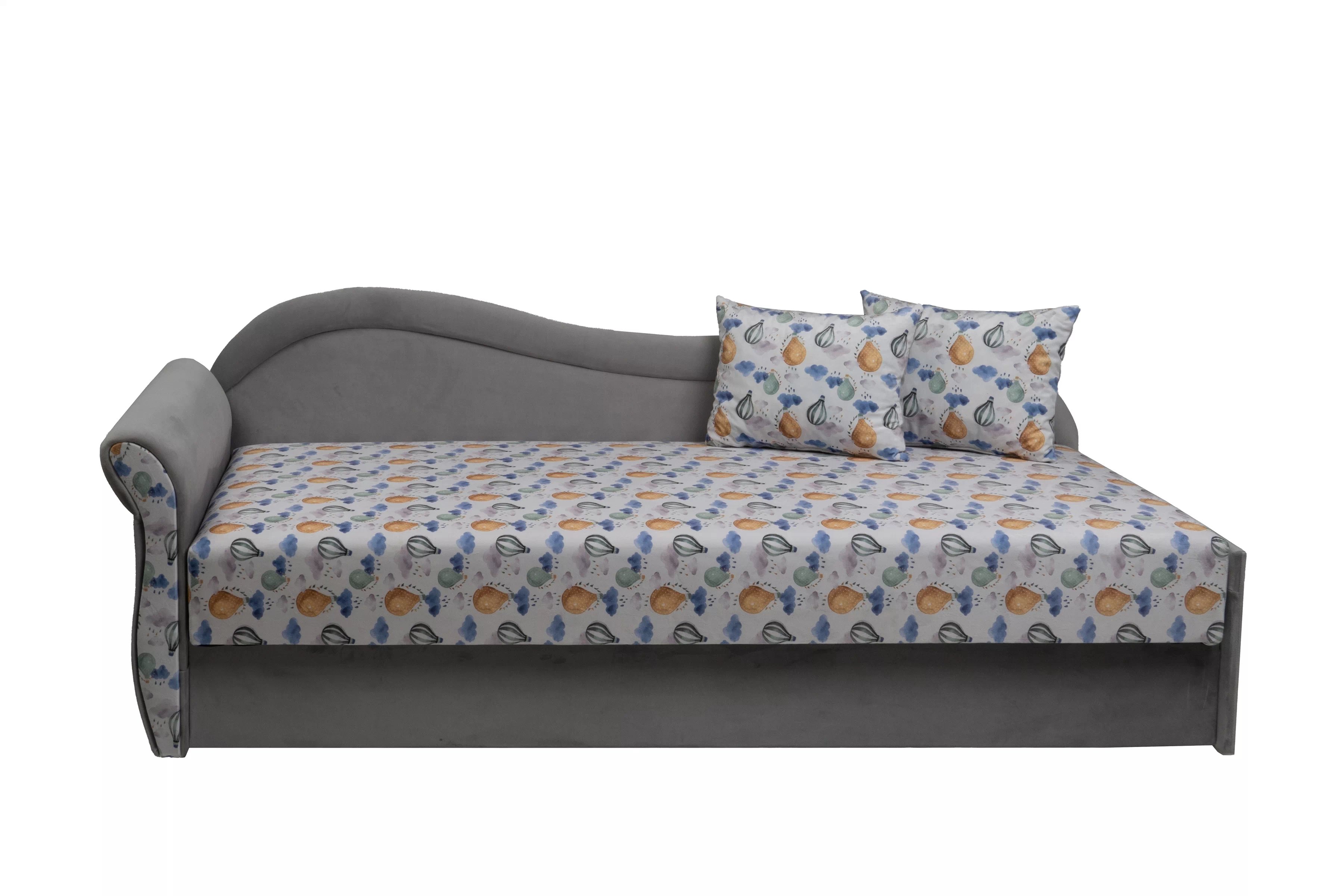 Váľanda Marek s úložným priestorom ľavá - Wonder Balony / Bluvel 03  Detská pohovka/posteľ Ľavá strana jednoosobové s úložným priestorom Marek - Wzor Wonder Balony + bluvel 03 