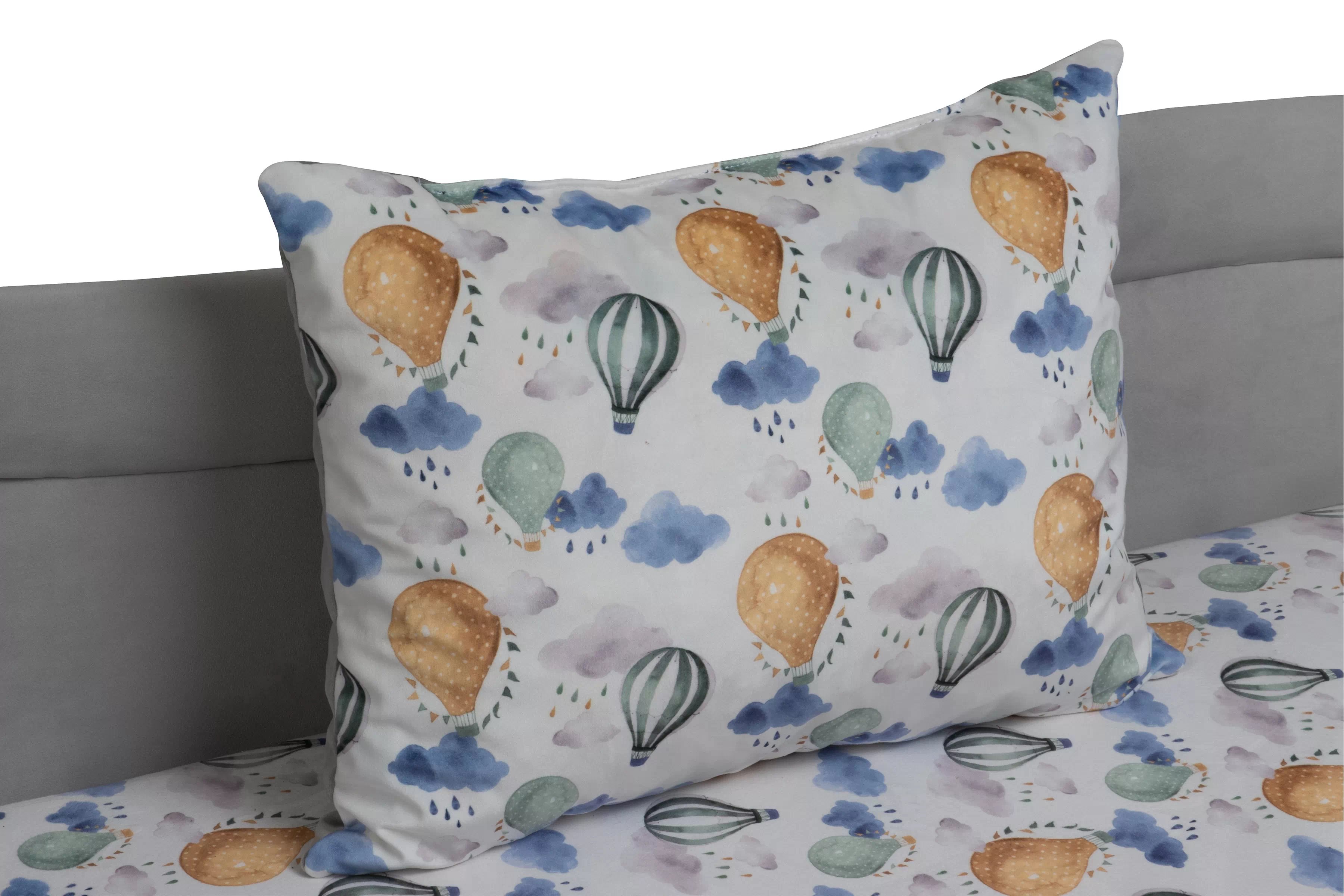 Váľanda Marek s úložným priestorom ľavá - Wonder Balony / Bluvel 03  Detská pohovka/posteľ Ľavá strana jednoosobové s úložným priestorom Marek - Wzor Wonder Balony + bluvel 03 