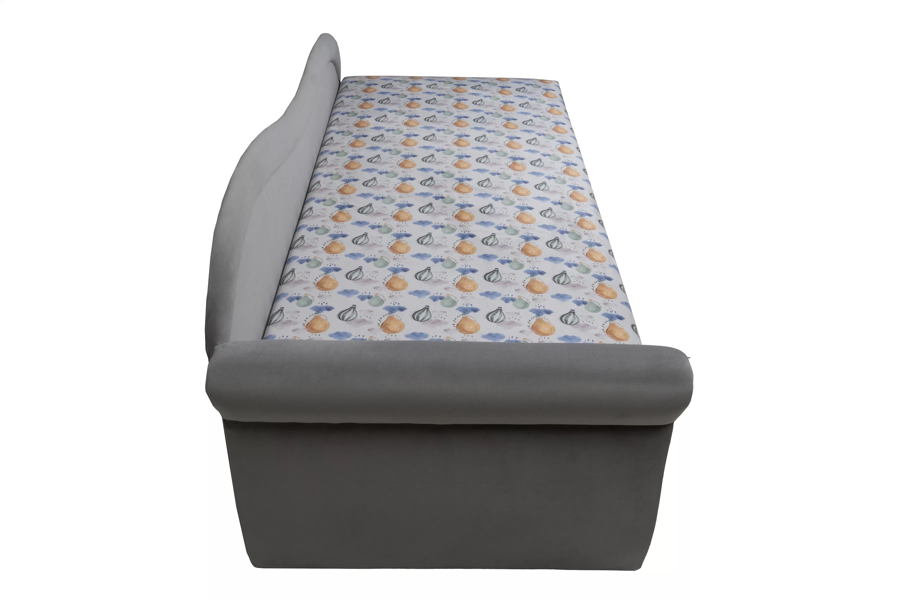 Váľanda Marek s úložným priestorom ľavá - Wonder Balony / Bluvel 03  Detská pohovka/posteľ Ľavá strana jednoosobové s úložným priestorom Marek - Wzor Wonder Balony + bluvel 03 