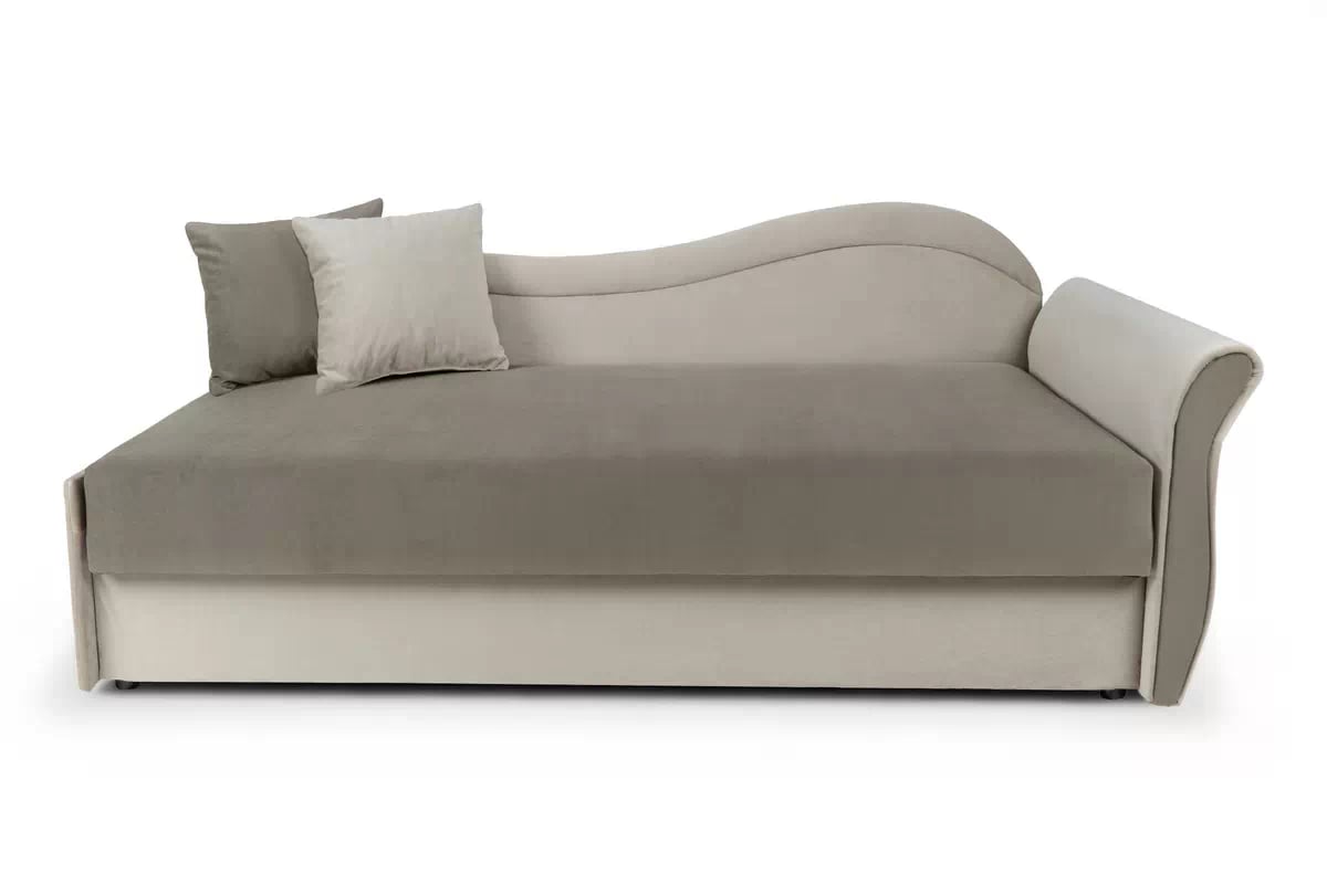 Válenda s úložným prostorem Marek pravá - béžová Velluto 2 + 3 Dětská pohovka/postel pravá strana jednoosobowe s úložným prostorem Marek - samet Velluto 2 + 3 