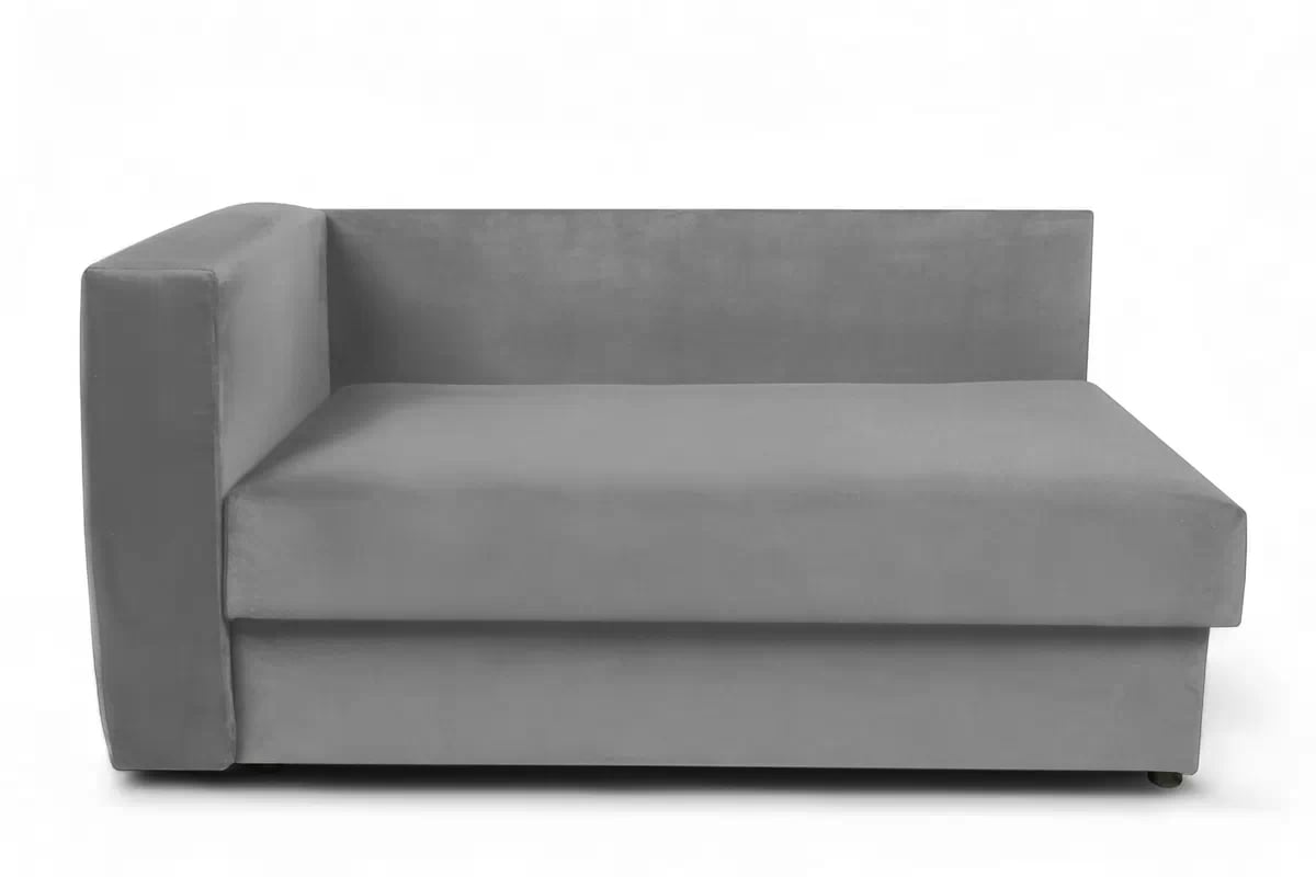 Rozkládací válenda s úložným prostorem Maciek pravá - hnědá Velluto 31 Válenda/Postel pravá rozkládací s úložným prostorem Maciek - šedá samet Velluto 16