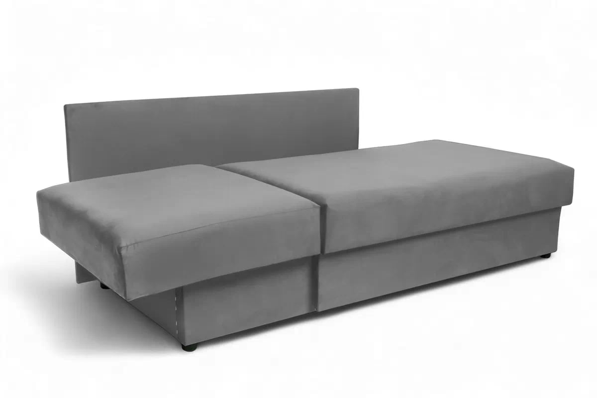 Rozkládací válenda s úložným prostorem Maciek pravá - hnědá Velluto 31 Válenda/Postel pravá rozkládací s úložným prostorem Maciek - šedá samet Velluto 16