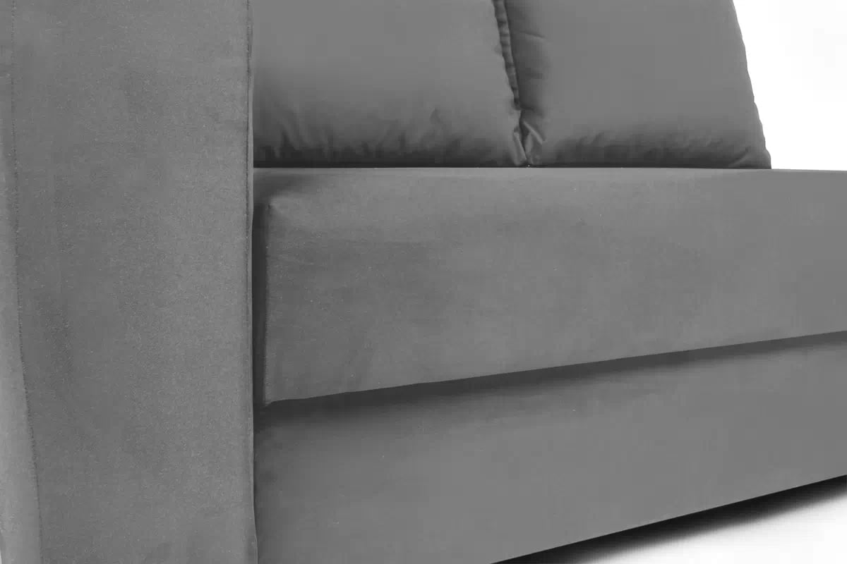 Rozkládací válenda s úložným prostorem Maciek pravá - hnědá Velluto 31 Válenda/Postel pravá rozkládací s úložným prostorem Maciek - šedá samet Velluto 16