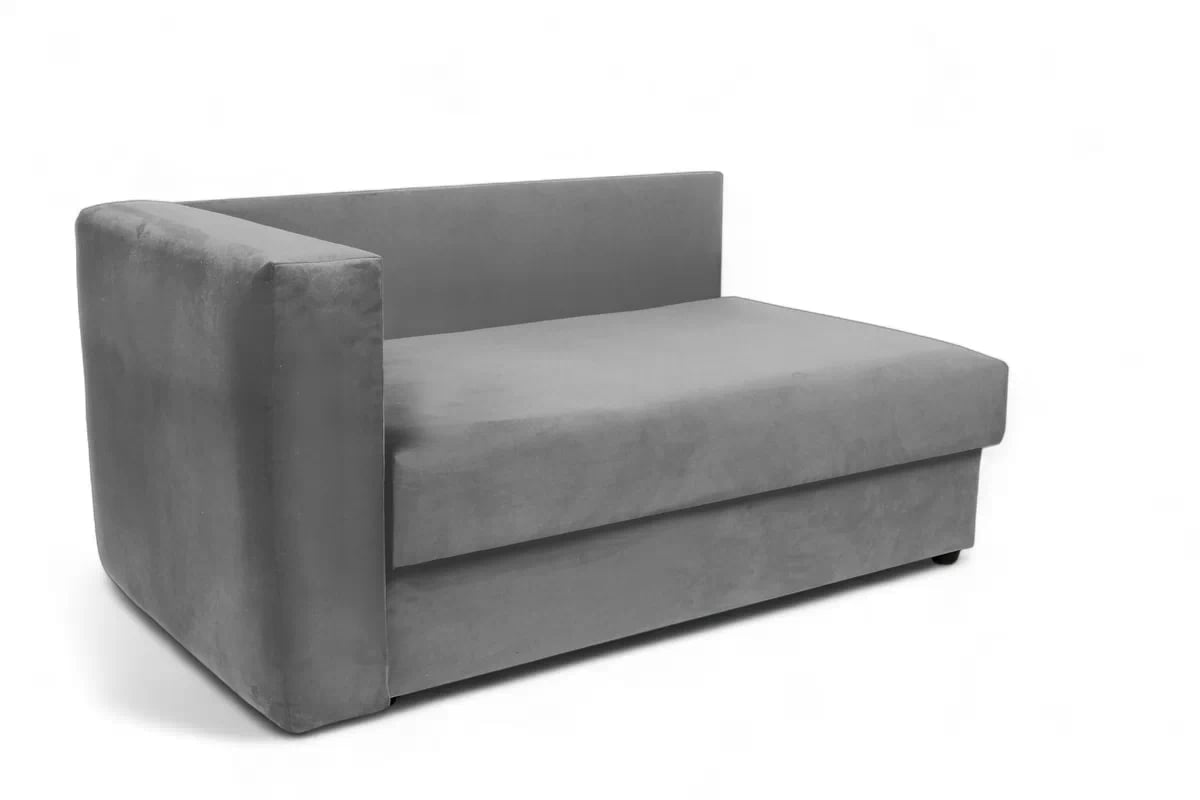 Rozkládací válenda s úložným prostorem Maciek pravá - hnědá Velluto 31 Válenda/Postel pravá rozkládací s úložným prostorem Maciek - šedá samet Velluto 16