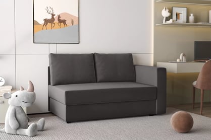 Detská pohovka/posteľ rozkladany s úložným priestorom Maciek - šedý velúr Velvet 3038 1914 Detská pohovka/posteľ rozkladany s úložným priestorom Maciek - šedý velúr Velvet 3038 1914