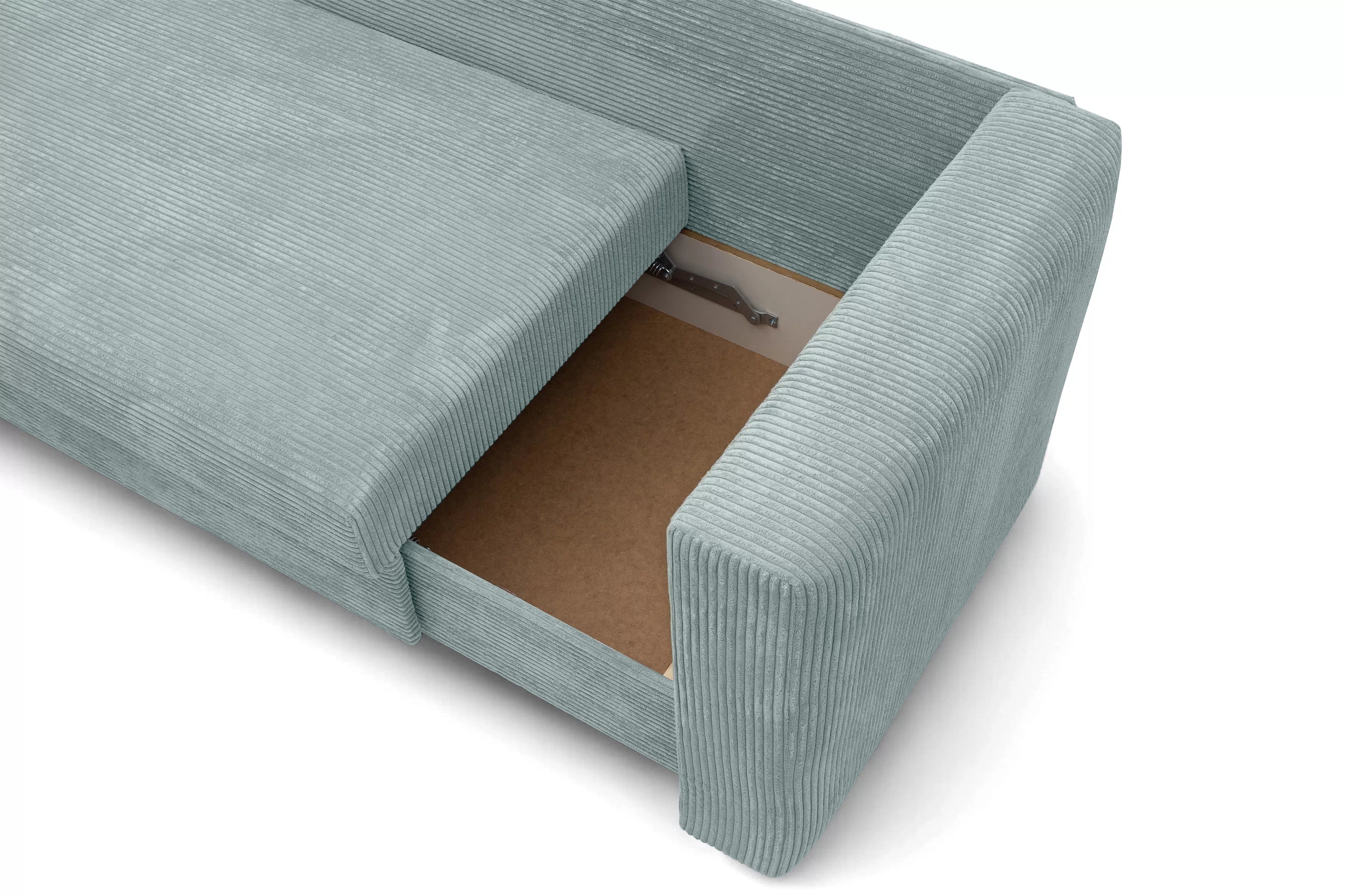 Rozkládací válenda s úložným prostorem Maciek levá - zelená Lincoln 72 Válenda/Postel rozkladany s úložným prostorem Maciek levá - zelená manšestr Lincoln 72