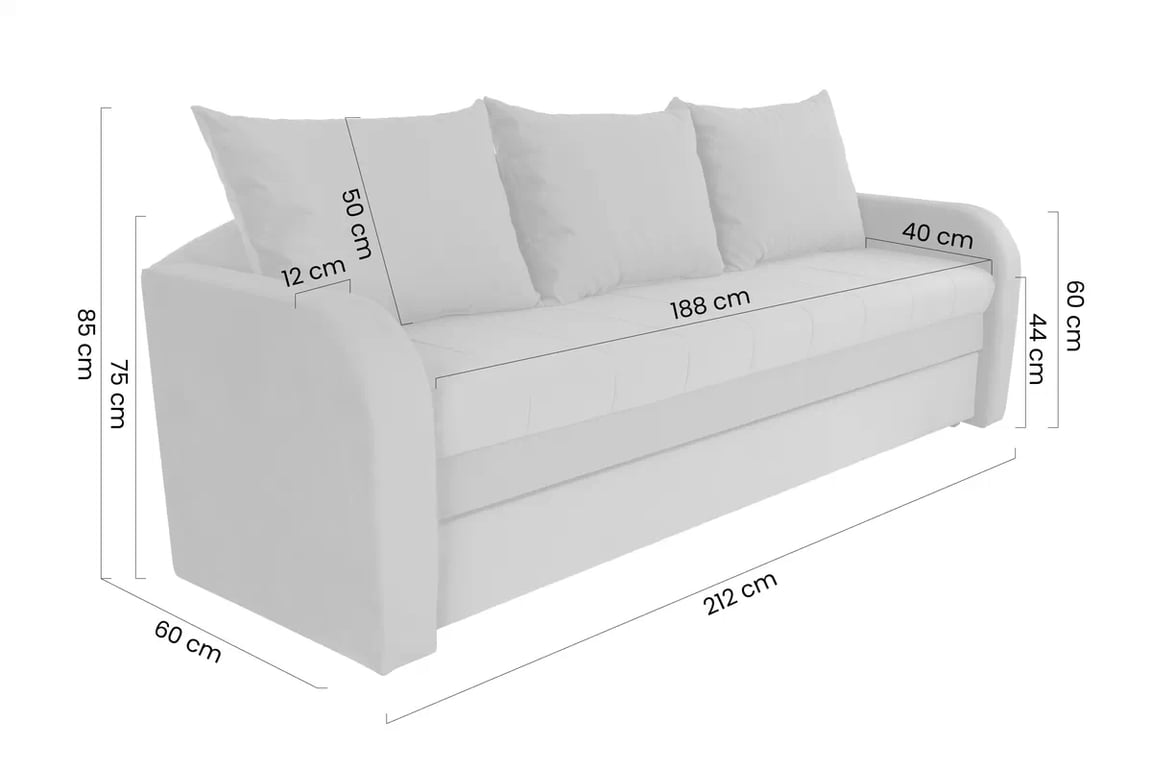 Studentská válenda Maja 60 cm Dětská pohovka do mladé Maja 60 