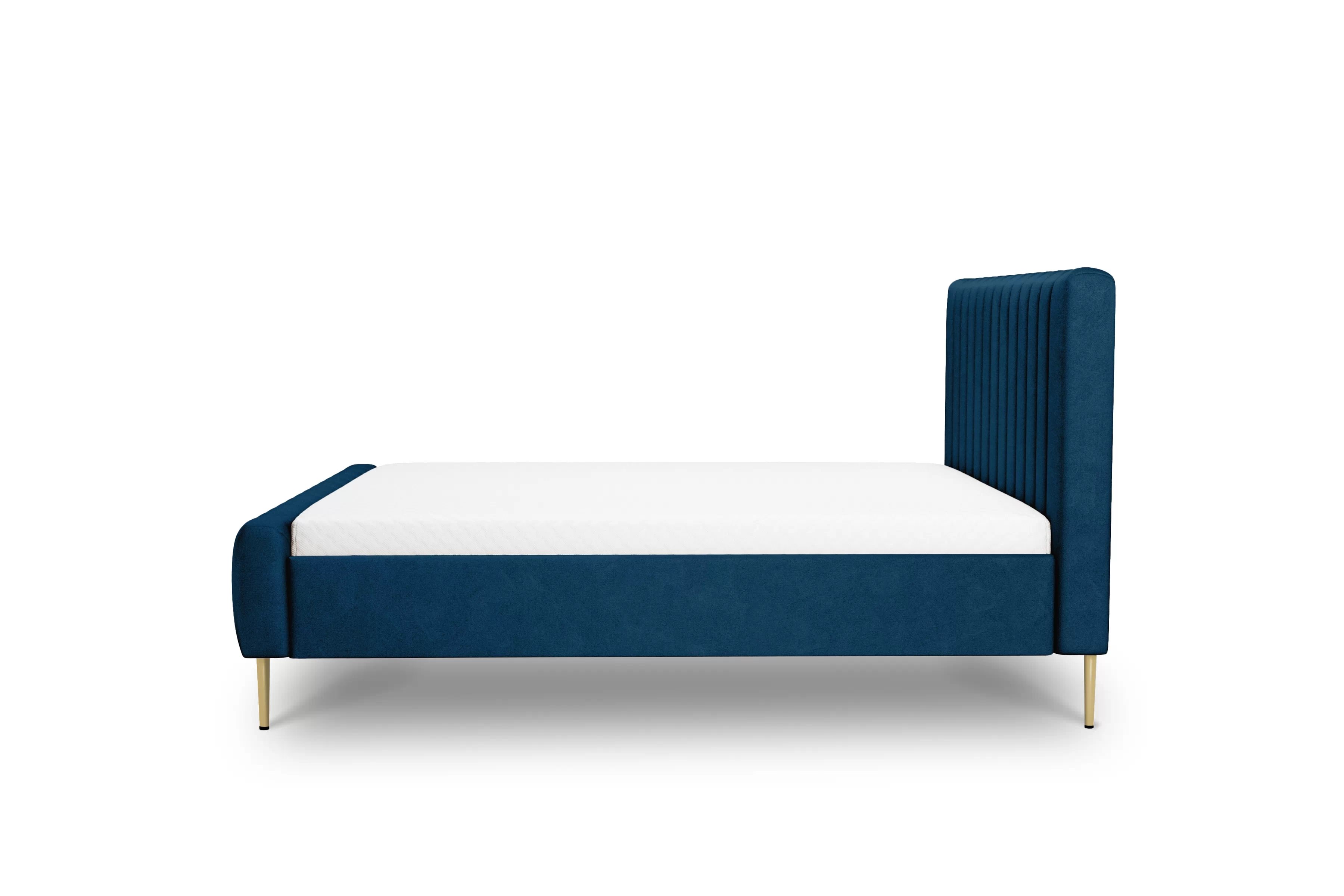 Čalouněná postel Nicole 160x200 - tmavě modrý samet Matt Velvet 79 / zlaté nohy čalouněné Postel Nicole 160x200 - tmavě modrá samet Matt Velvet 79  /Nohy zlote