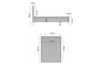 Čalouněná postel Nicole 160x200 - tmavě modrý samet Matt Velvet 79 / zlaté nohy čalouněné Postel Nicole 160x200 - tmavě modrá samet Matt Velvet 79  /Nohy zlote